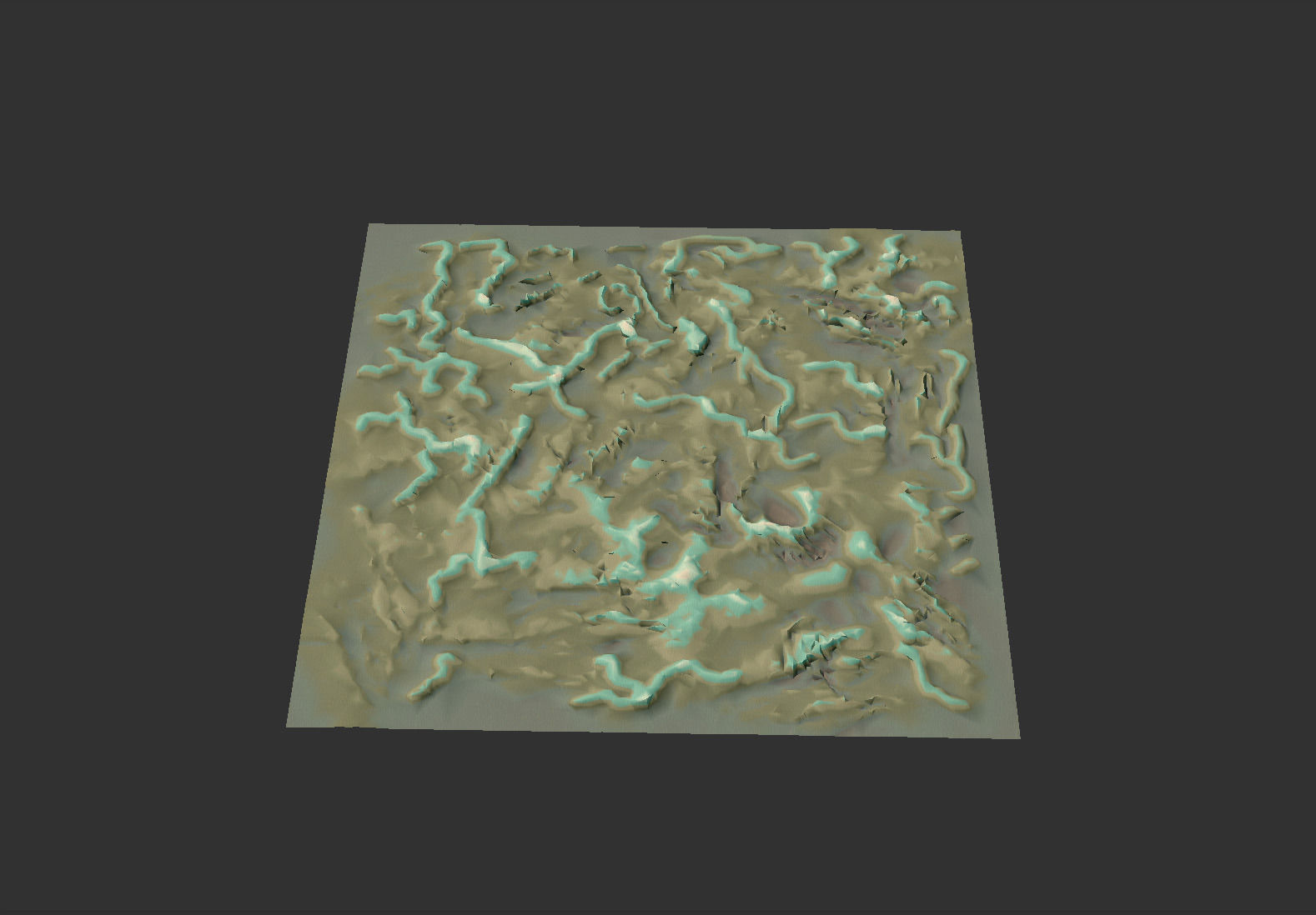 Island Set in ocean with palm trees Low-poly 3D model_7