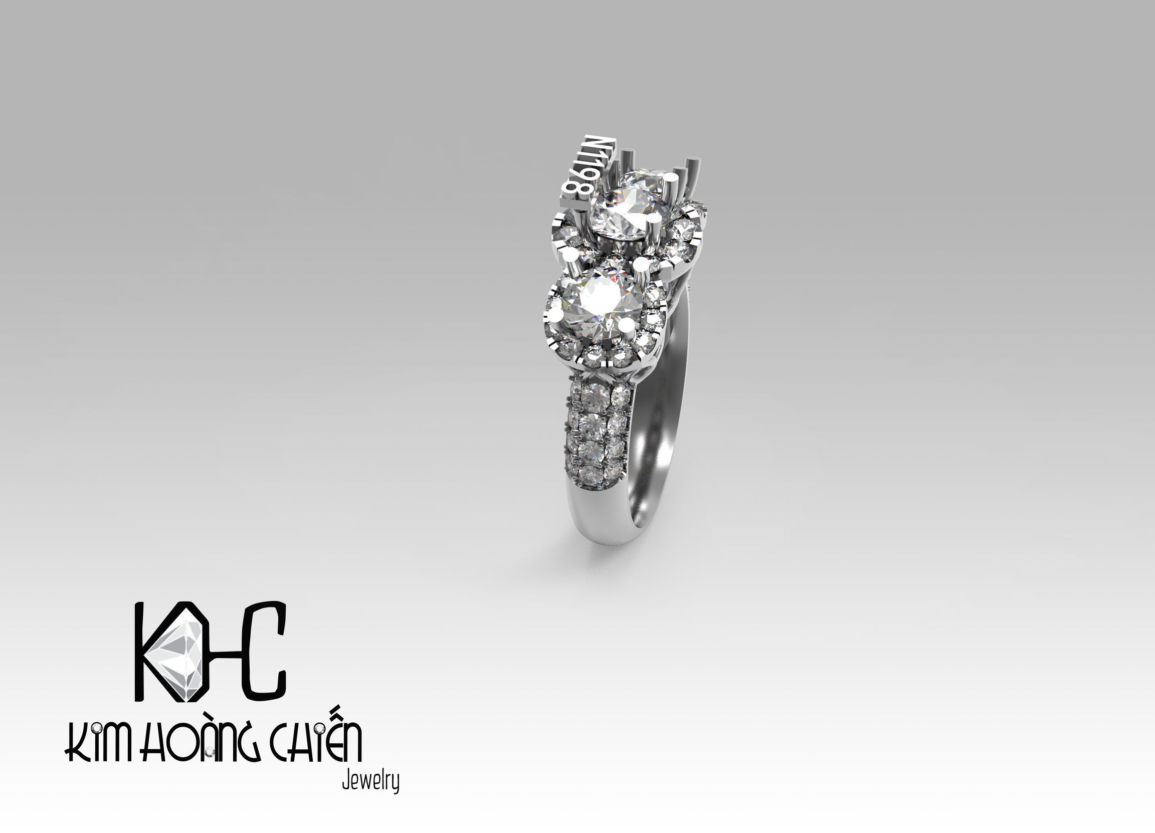 Rings-NN1198-3dm with diamond -1 Files 3D print model  3D print model_8