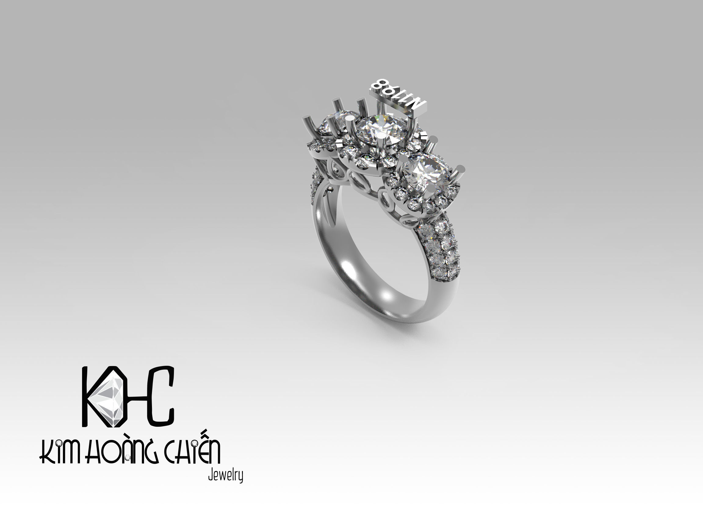 Rings-NN1198-3dm with diamond -1 Files 3D print model  3D print model_2