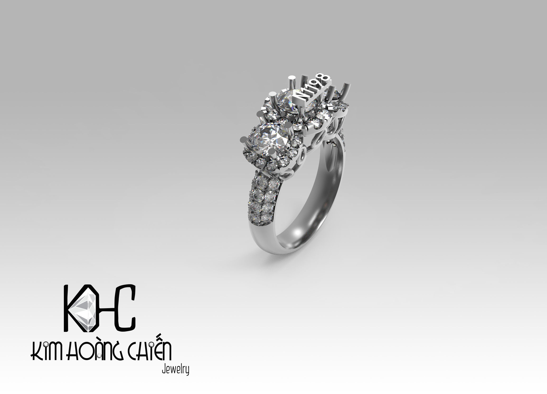 Rings-NN1198-3dm with diamond -1 Files 3D print model  3D print model_4
