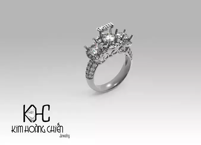Rings-NN1198-3dm with diamond -1 Files 3D print model  3D print model