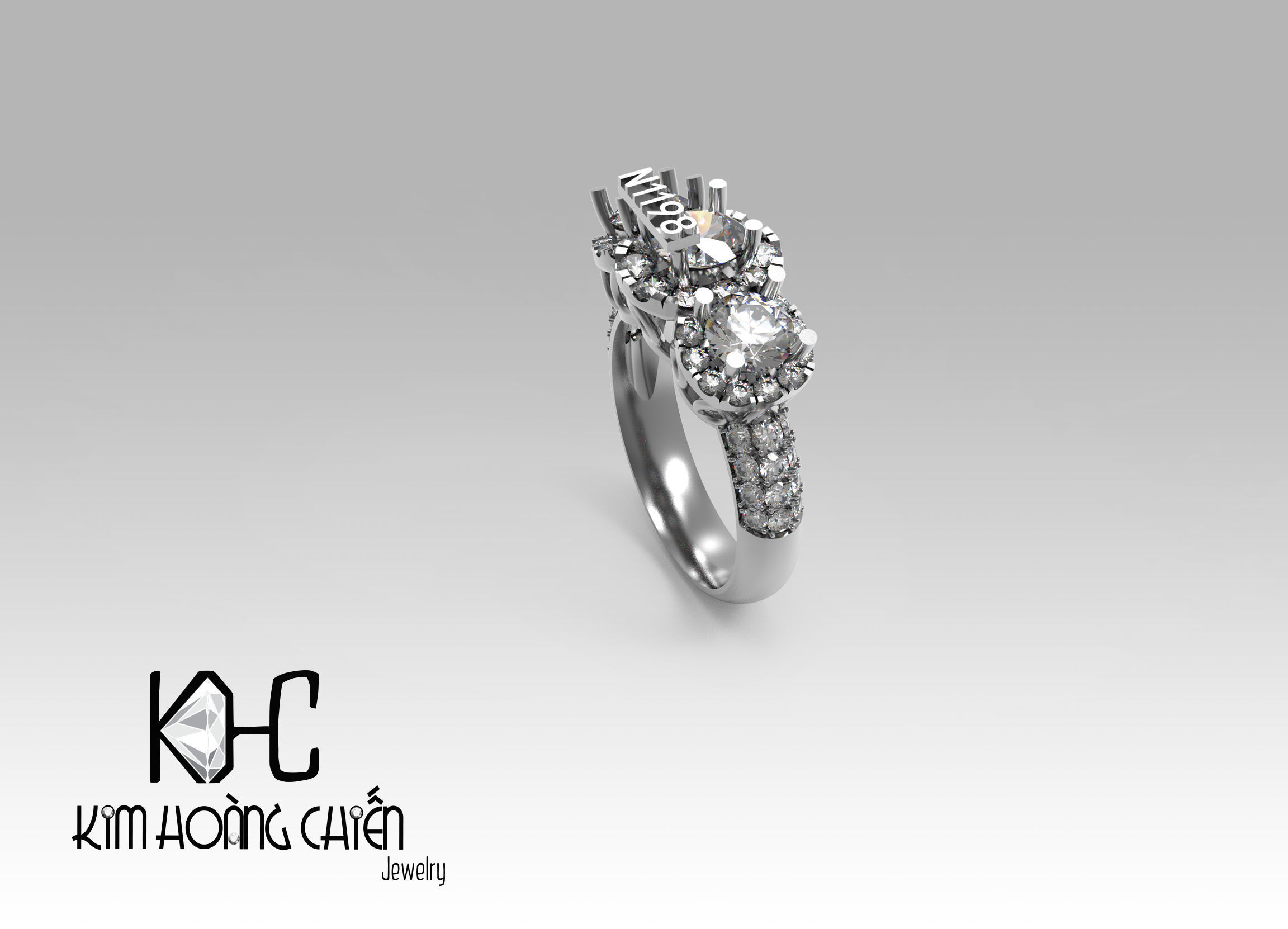 Rings-NN1198-3dm with diamond -1 Files 3D print model  3D print model_7