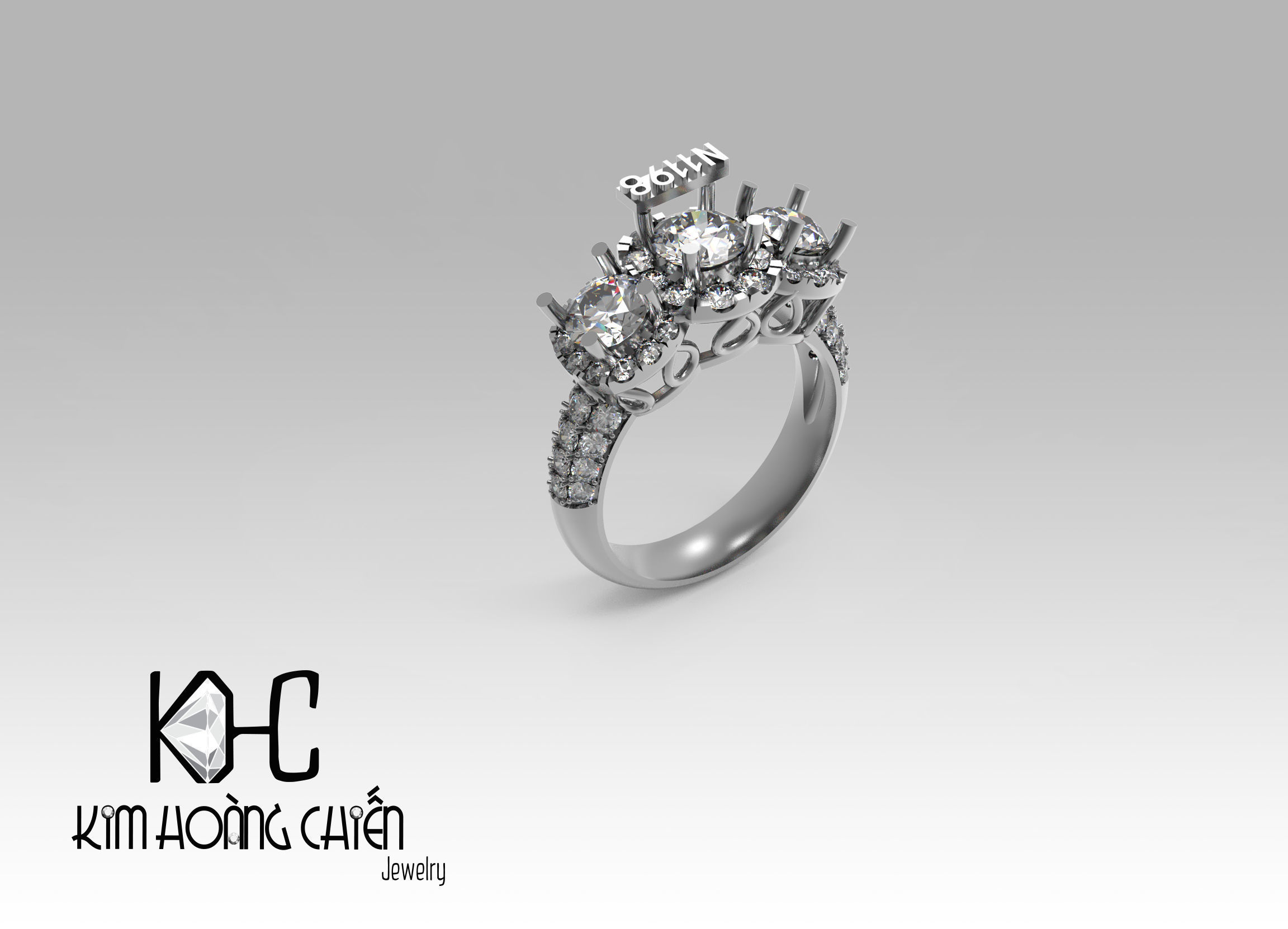 Rings-NN1198-3dm with diamond -1 Files 3D print model  3D print model_9