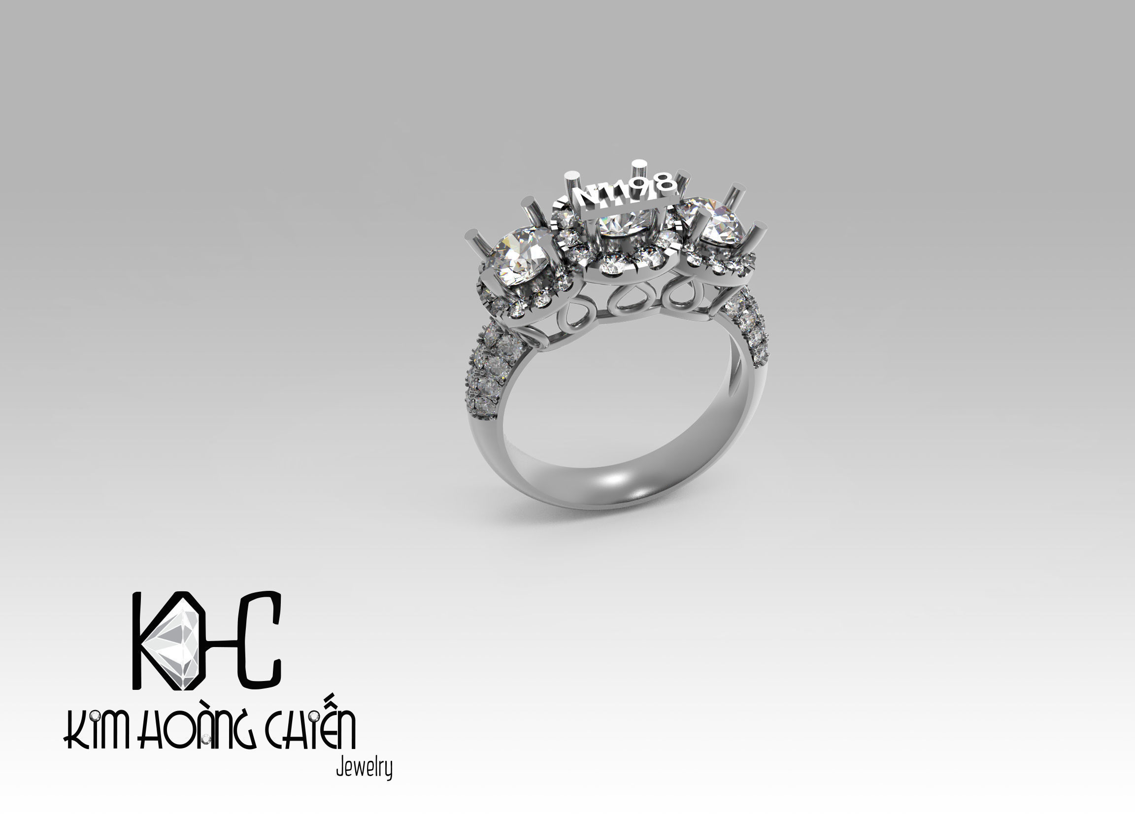 Rings-NN1198-3dm with diamond -1 Files 3D print model  3D print model_5