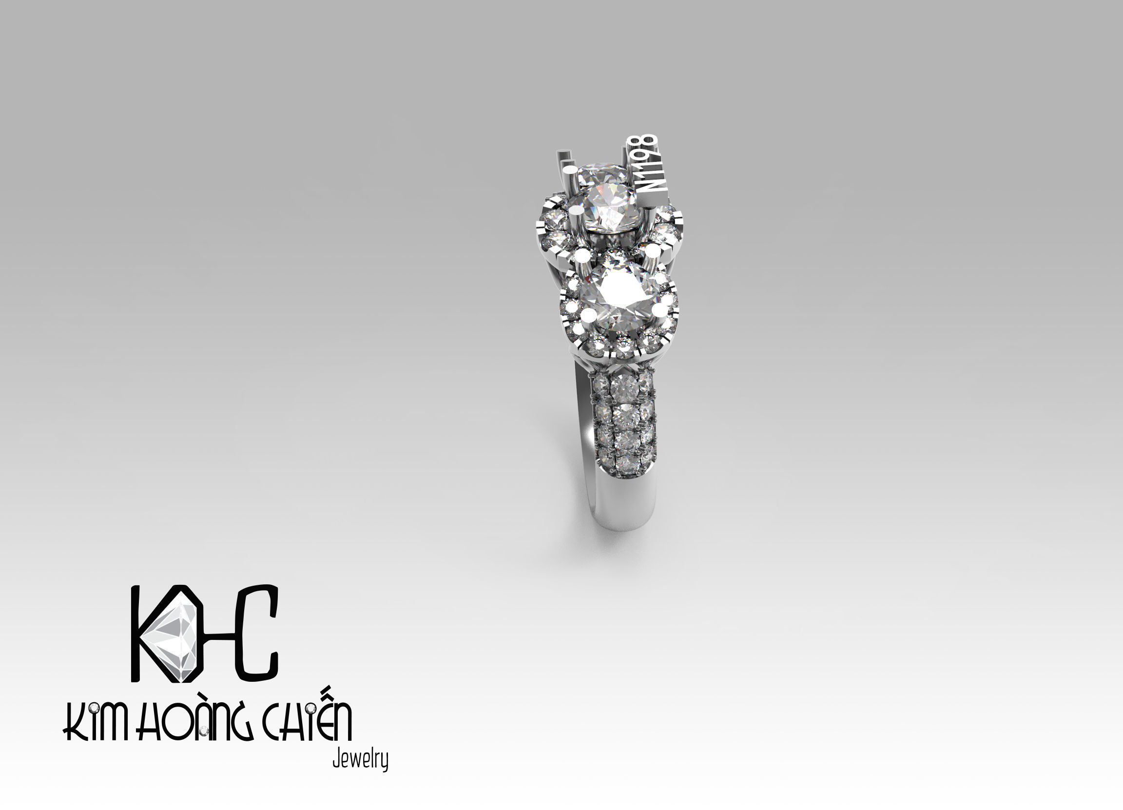 Rings-NN1198-3dm with diamond -1 Files 3D print model  3D print model_3