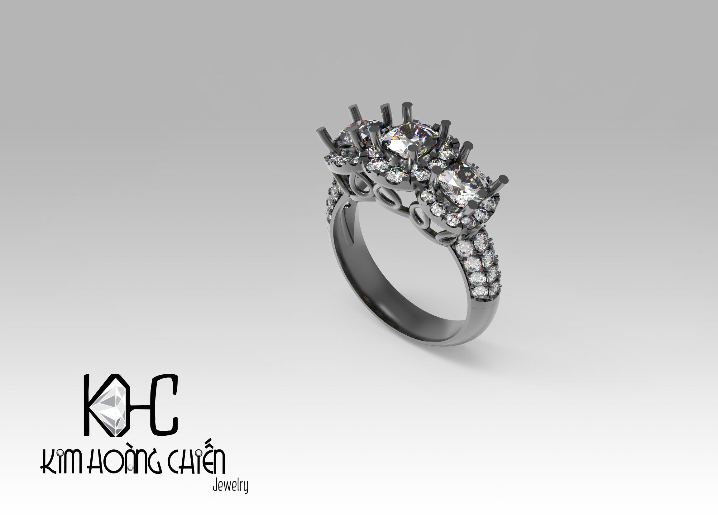Rings-NN1198-3dm with diamond -1 Files 3D print model  3D print model_2