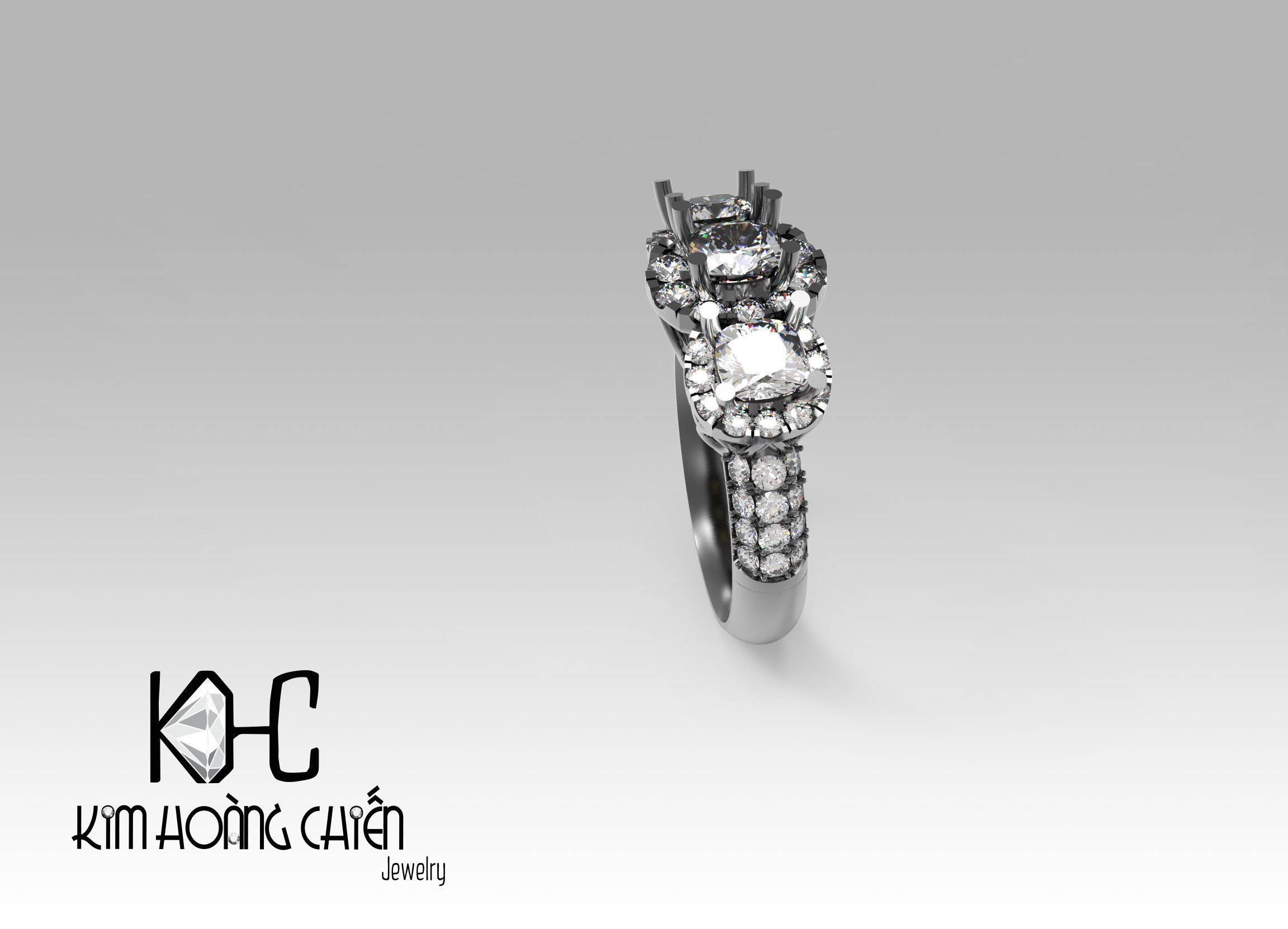 Rings-NN1198-3dm with diamond -1 Files 3D print model  3D print model_3