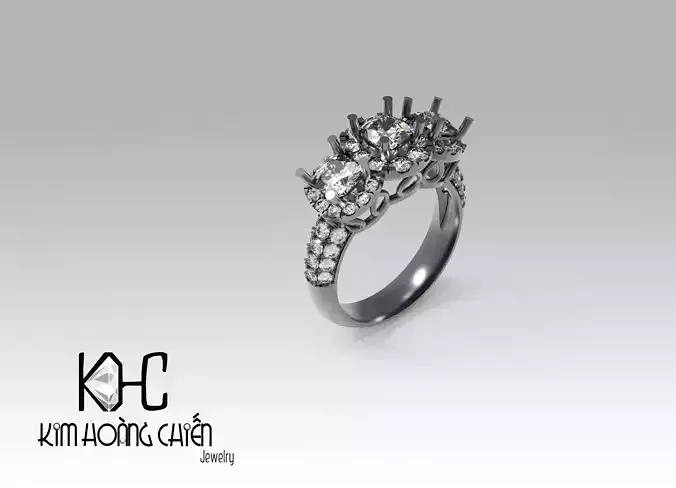 Rings-NN1198-3dm with diamond -1 Files 3D print model  3D print model