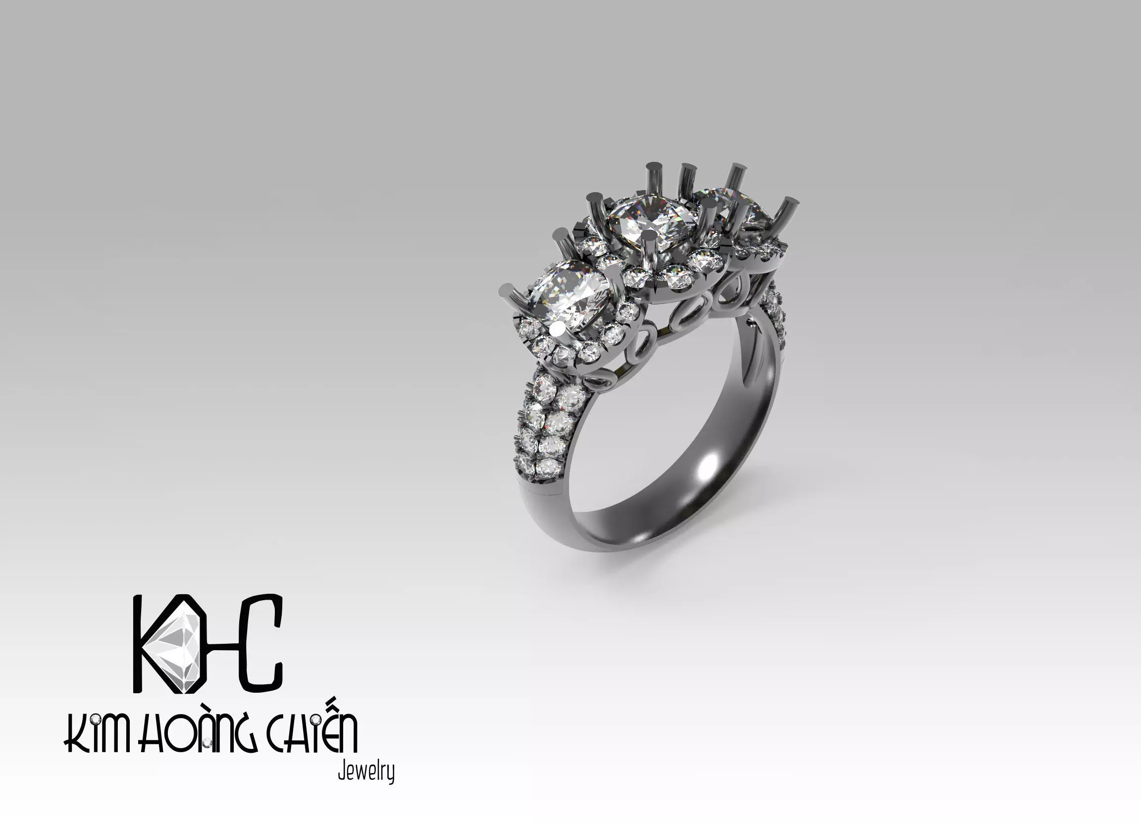 Rings-NN1198-3dm with diamond -1 Files 3D print model  3D print model_0