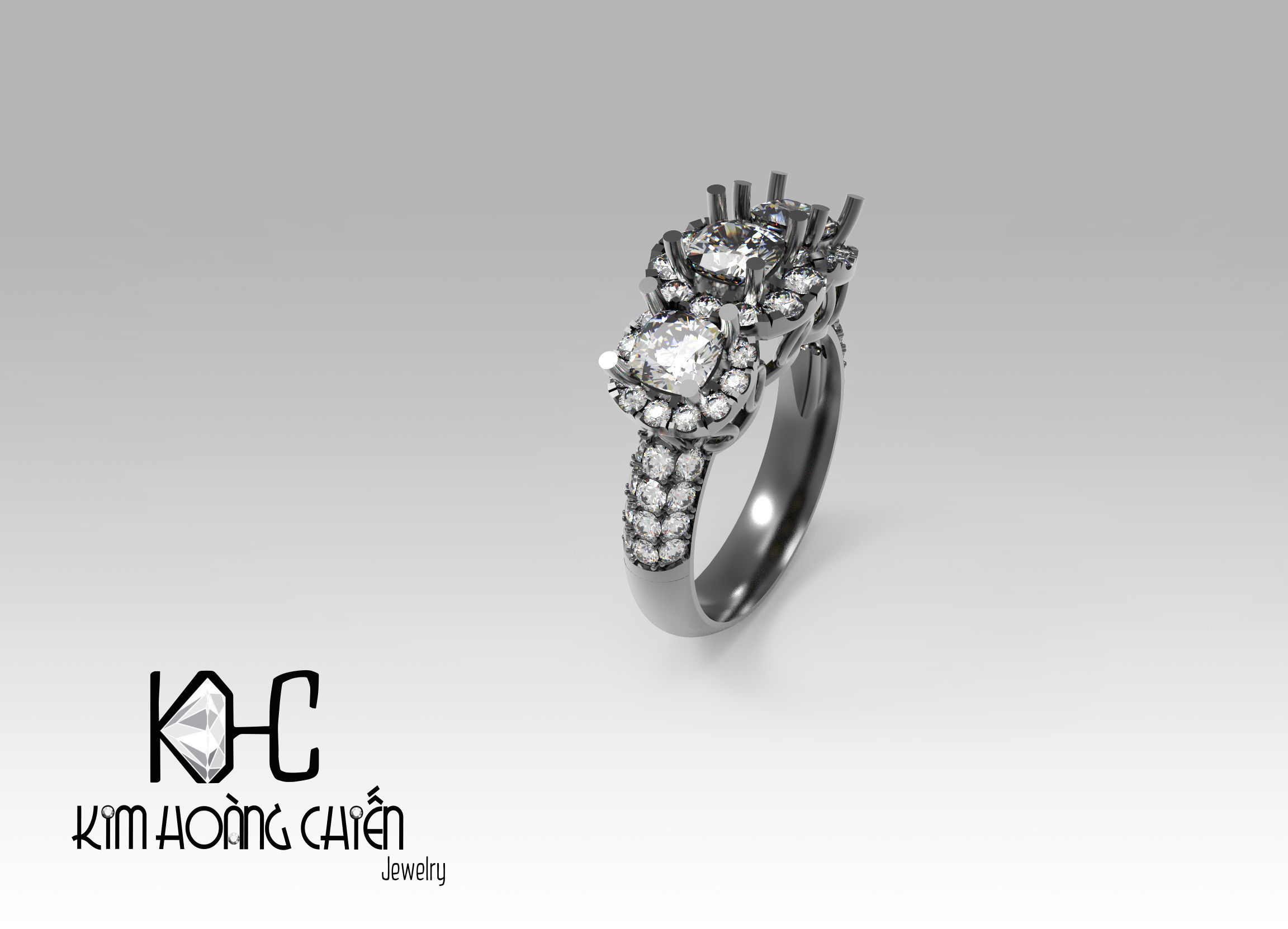 Rings-NN1198-3dm with diamond -1 Files 3D print model  3D print model_4