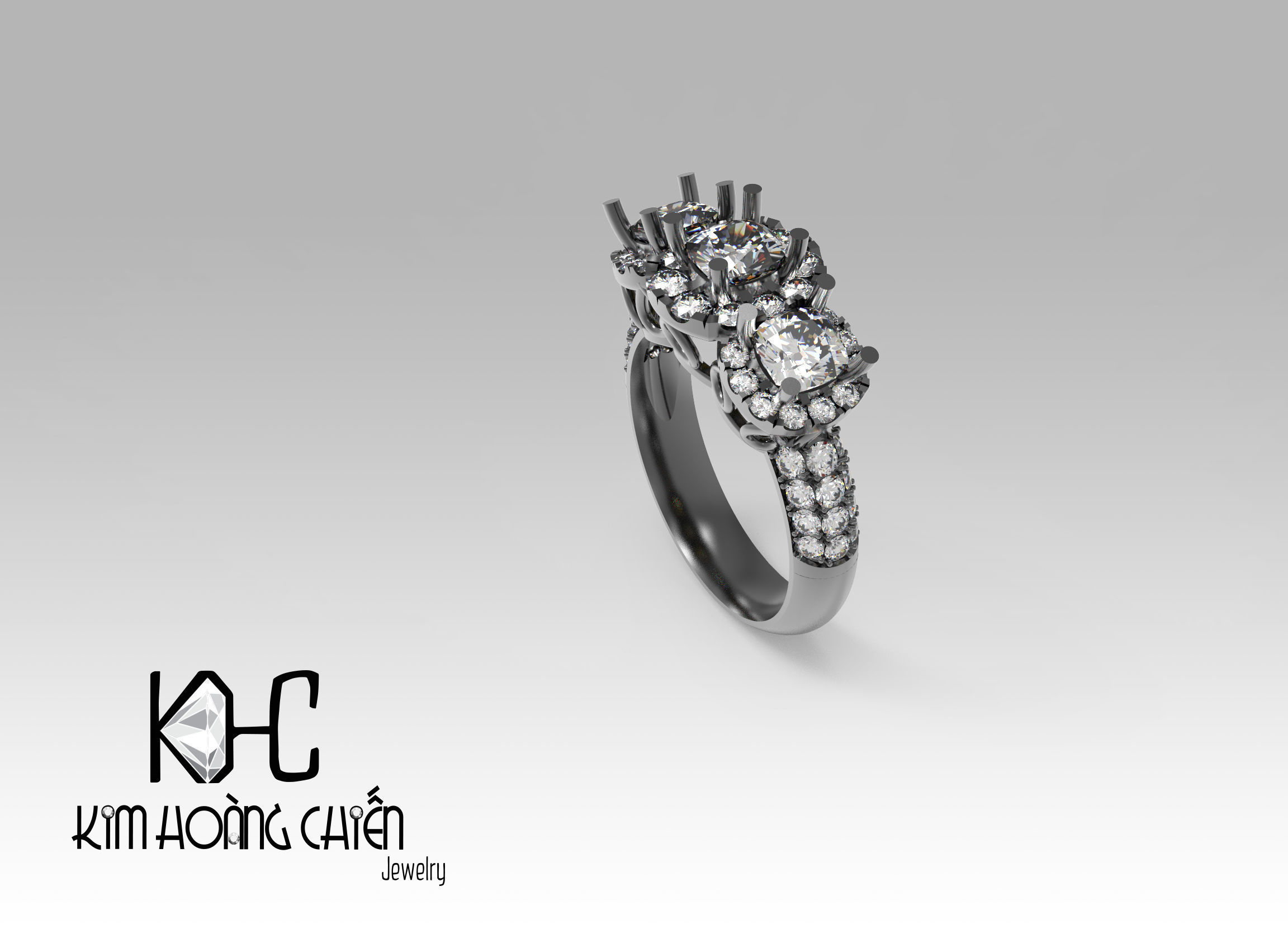 Rings-NN1198-3dm with diamond -1 Files 3D print model  3D print model_7