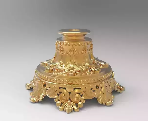Pedestal 3D model ornate gold candle holder