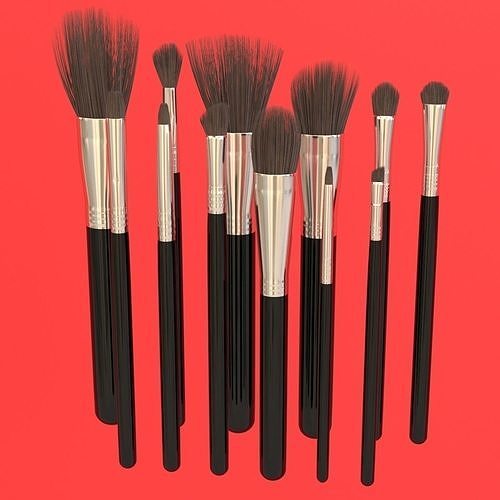 Brush Set 2 six makeup brushes 3D model