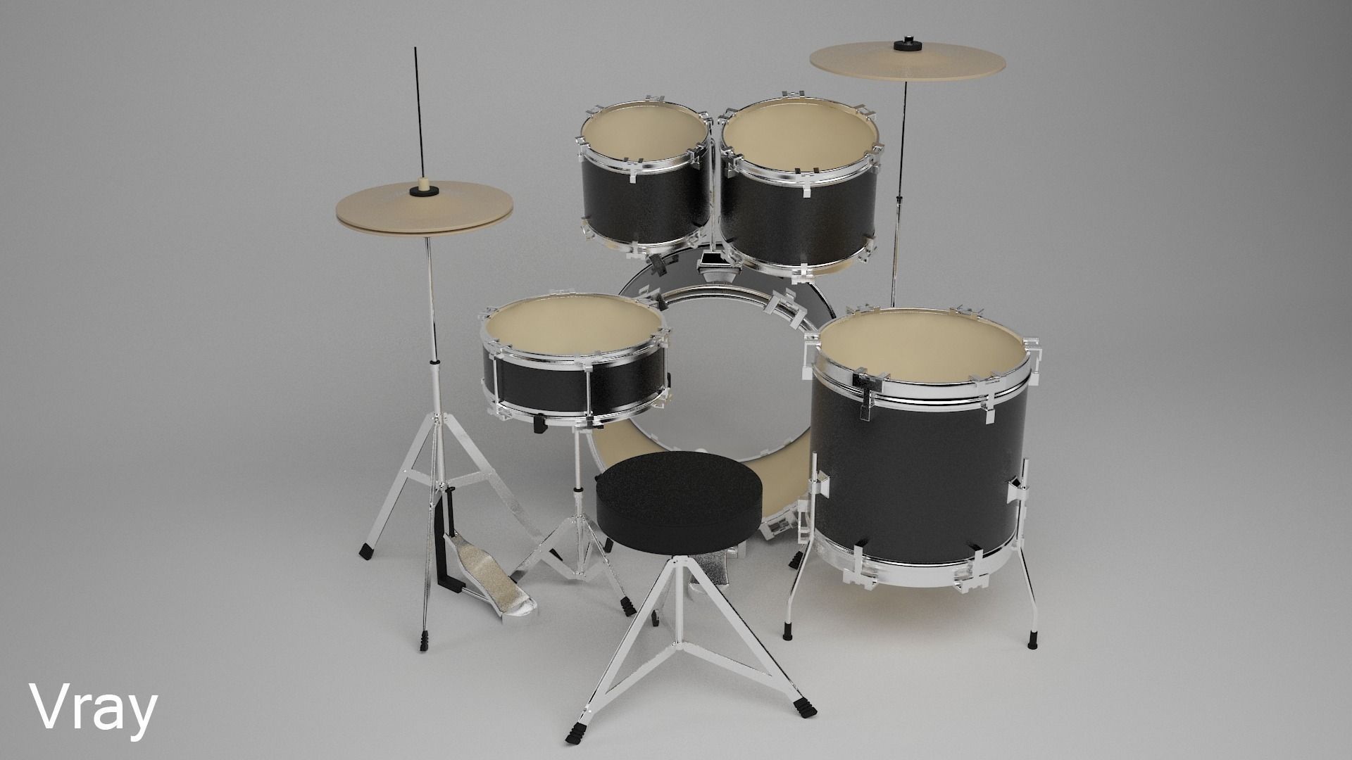 Drum kit 3D model_4