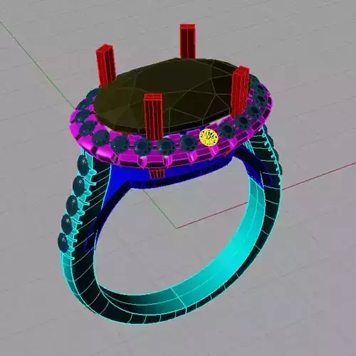 Engagement Ring Oval Halo AN09