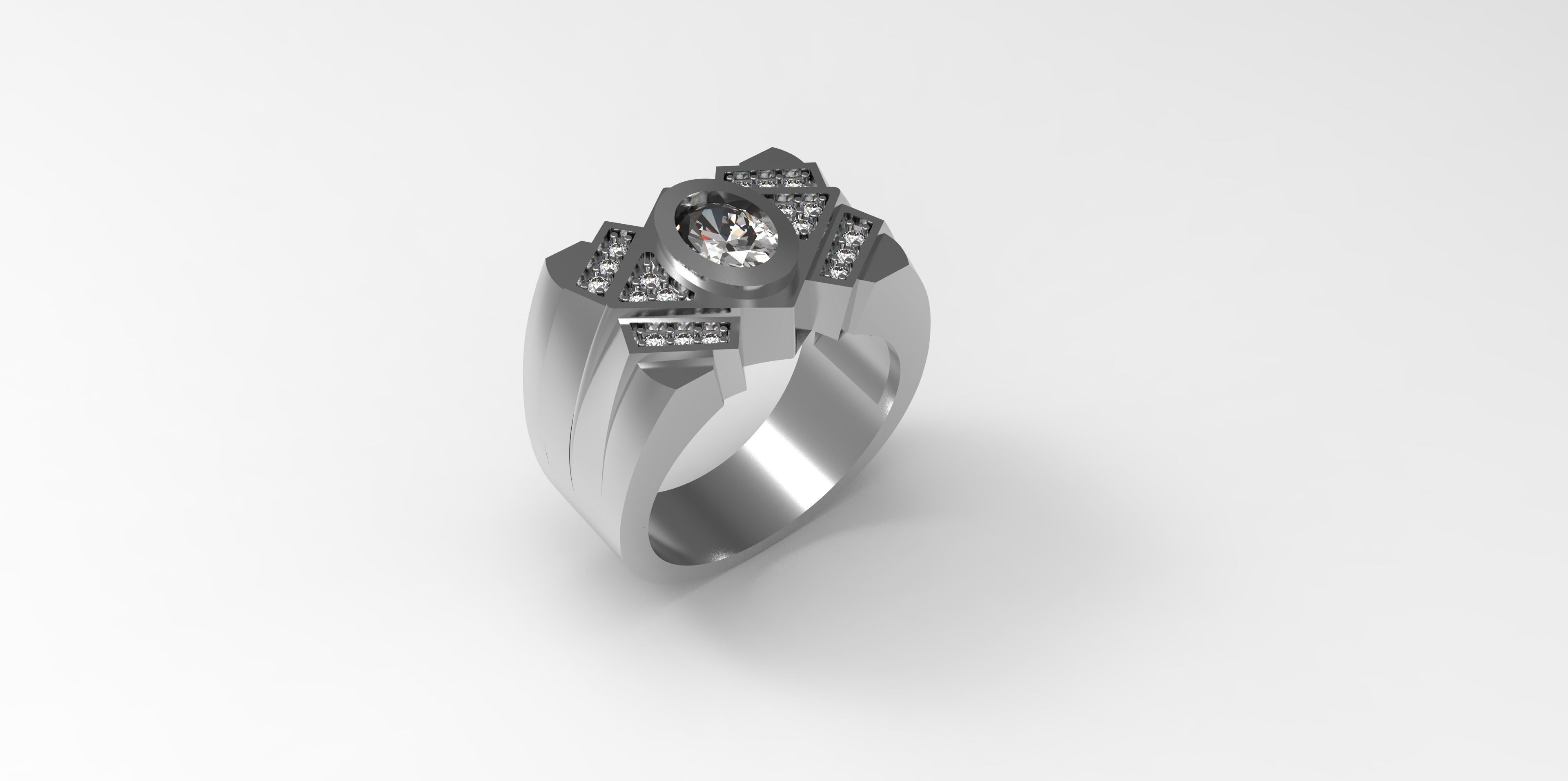 Rings-CC1-with diamond -1 Files 3D print model 3D print model 3D print model_1