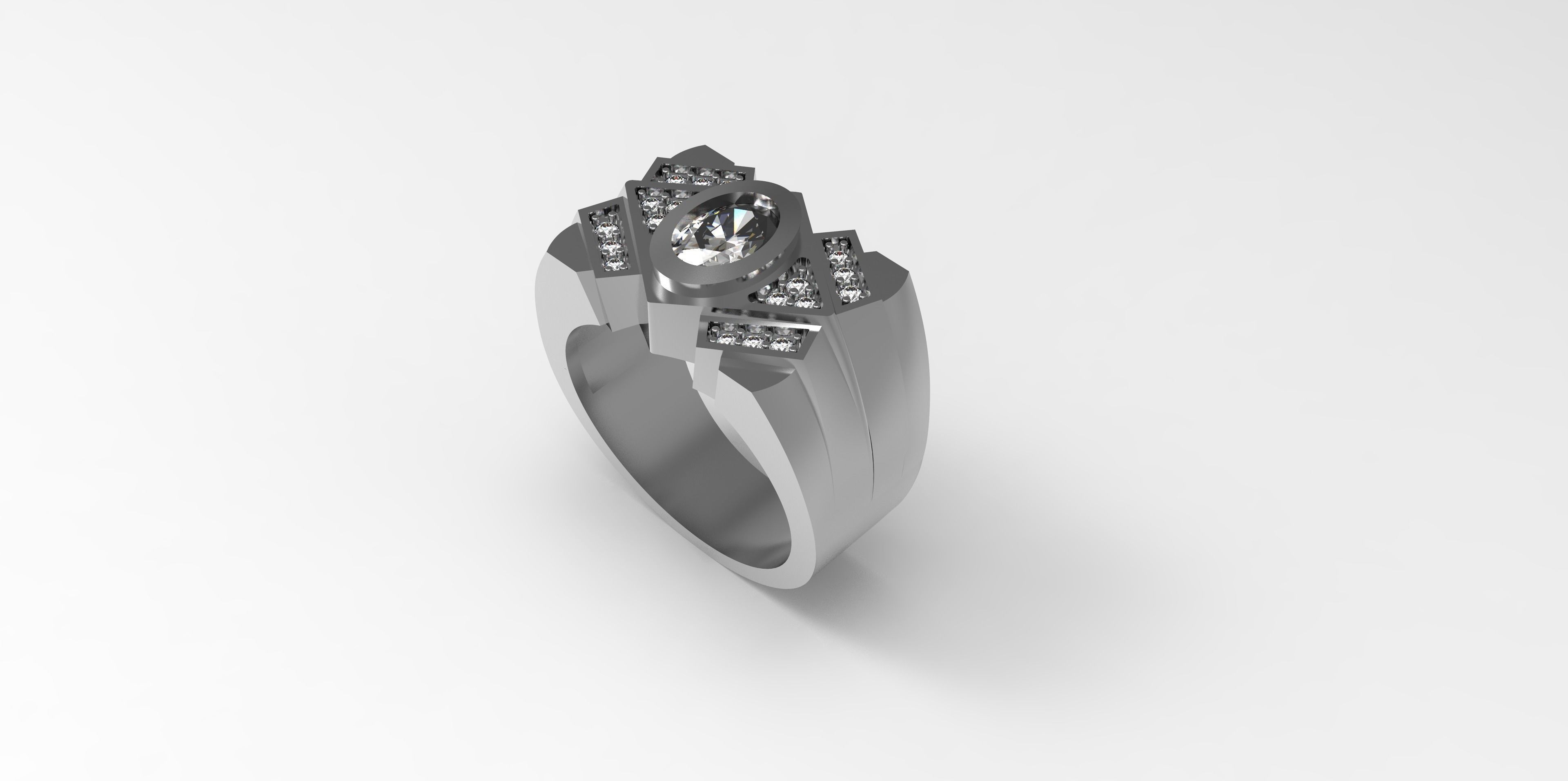 Rings-CC1-with diamond -1 Files 3D print model 3D print model 3D print model_3
