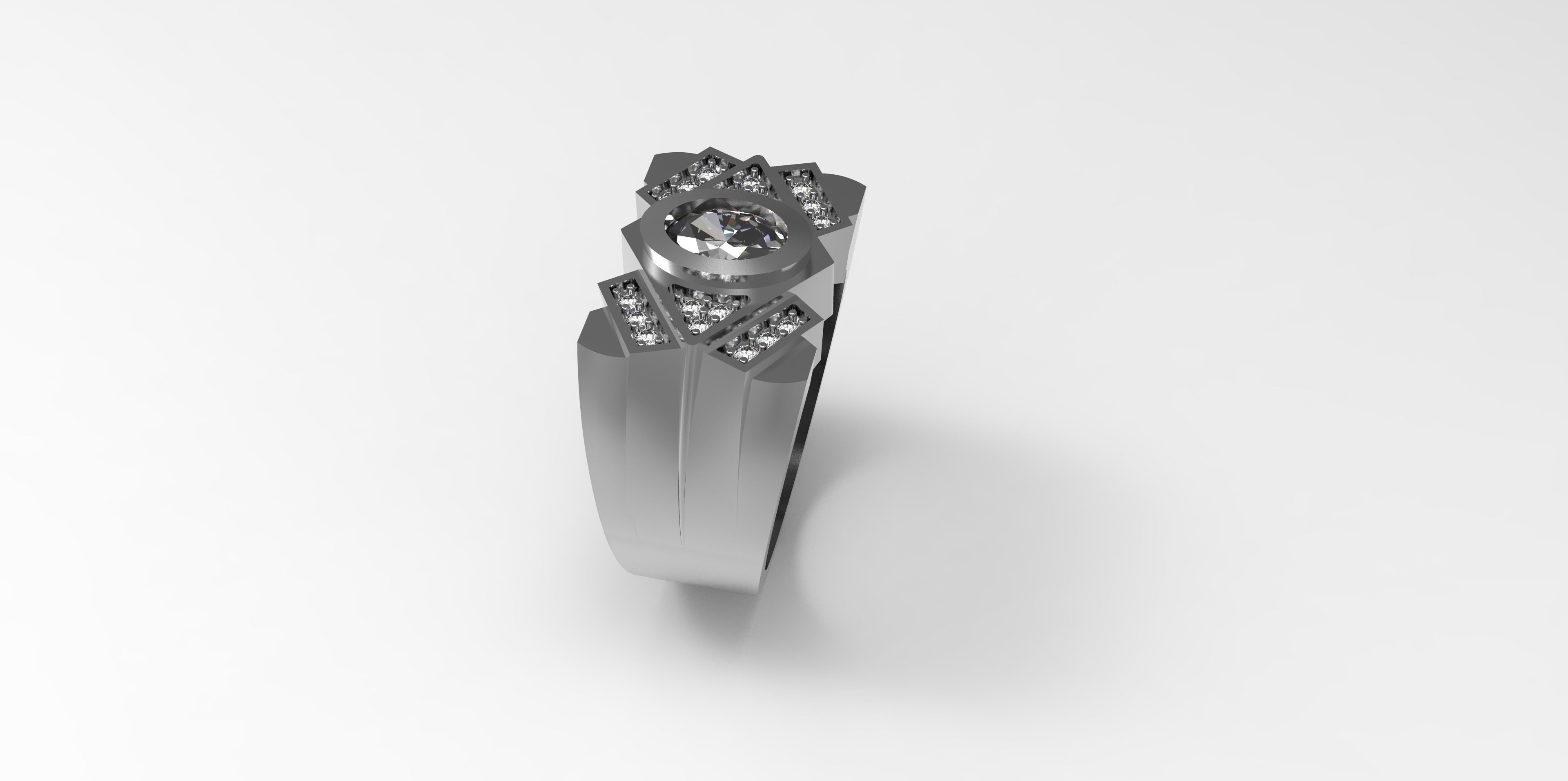 Rings-CC1-with diamond -1 Files 3D print model 3D print model 3D print model_9
