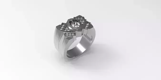 Rings-CC1-with diamond -1 Files 3D print model 3D print model 3D print model