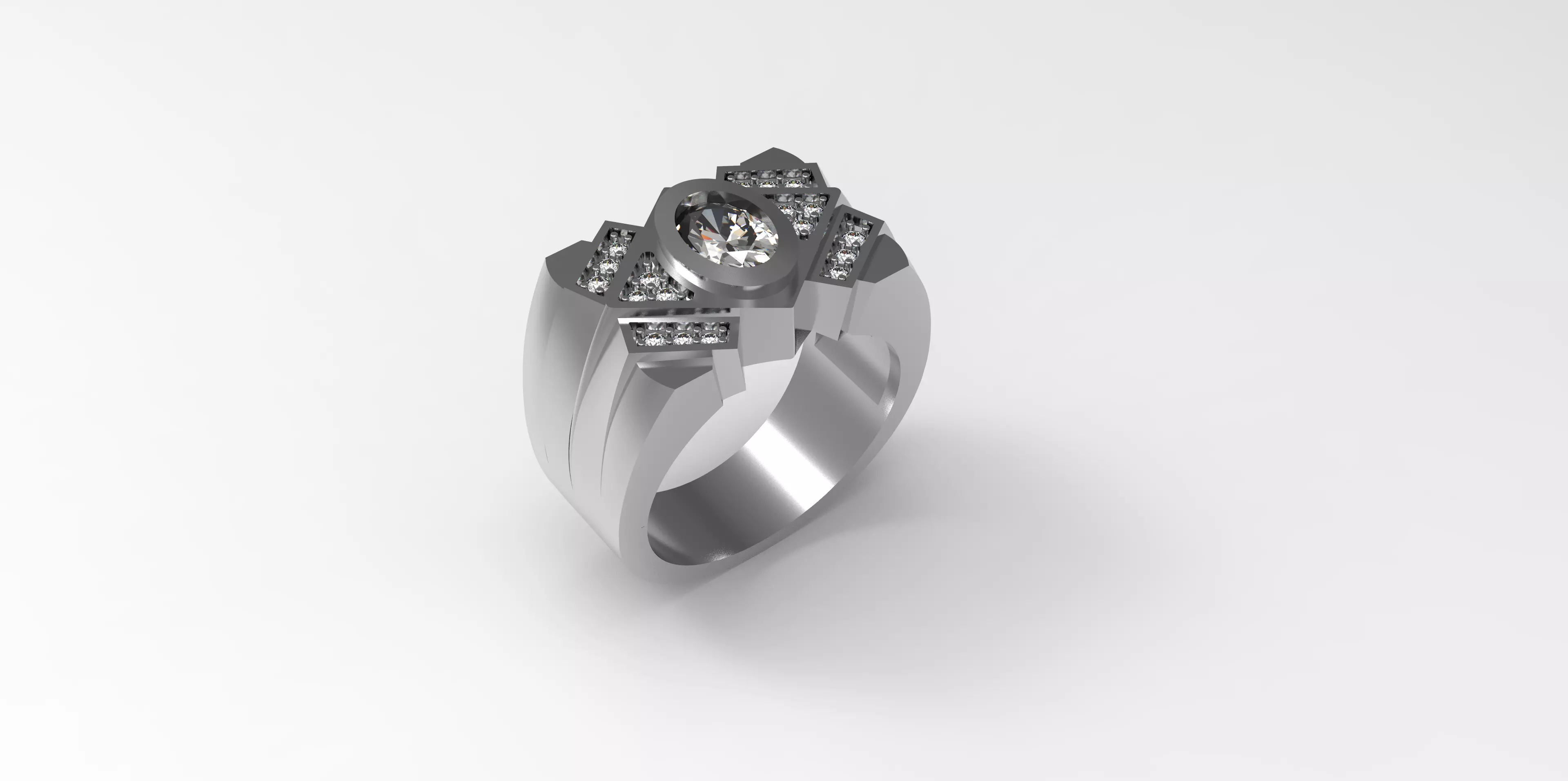 Rings-CC1-with diamond -1 Files 3D print model 3D print model 3D print model_0