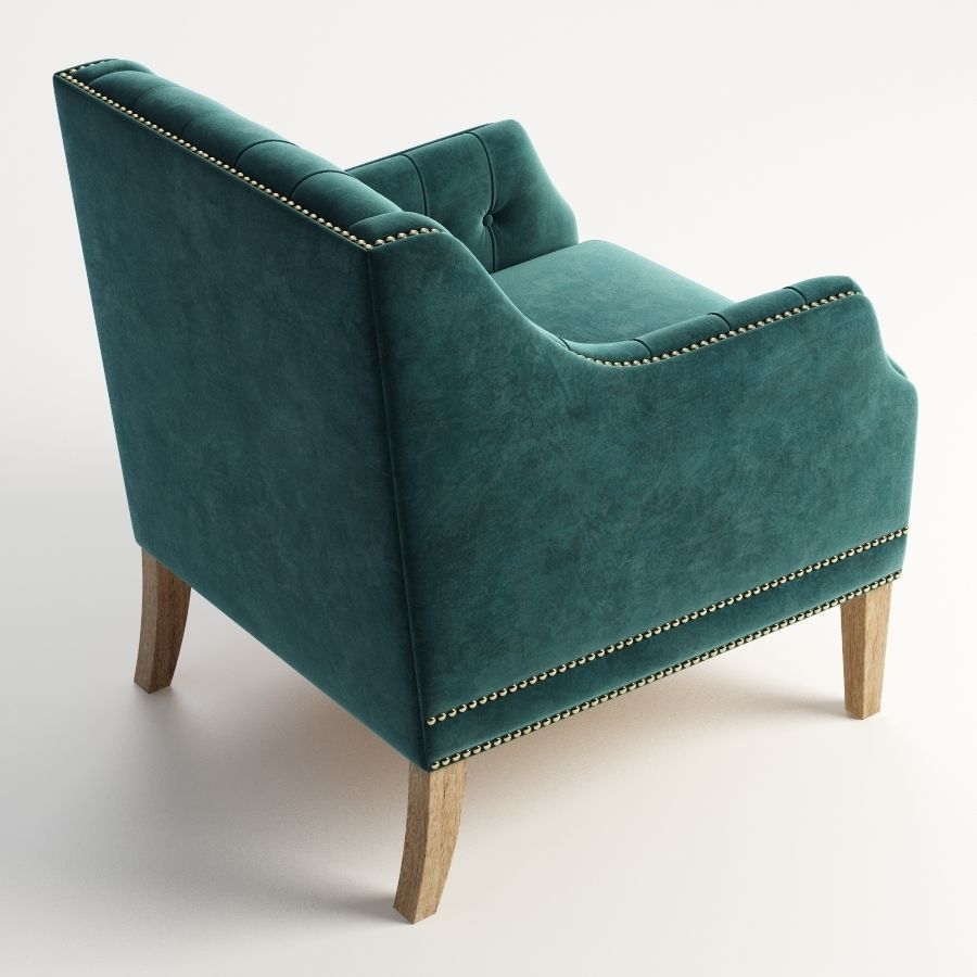 chair teal velvet accent Free 3D print model_2