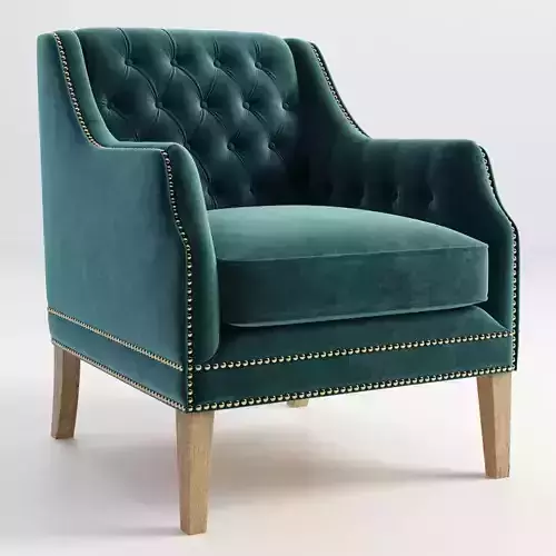 chair teal velvet accent Free 3D print model