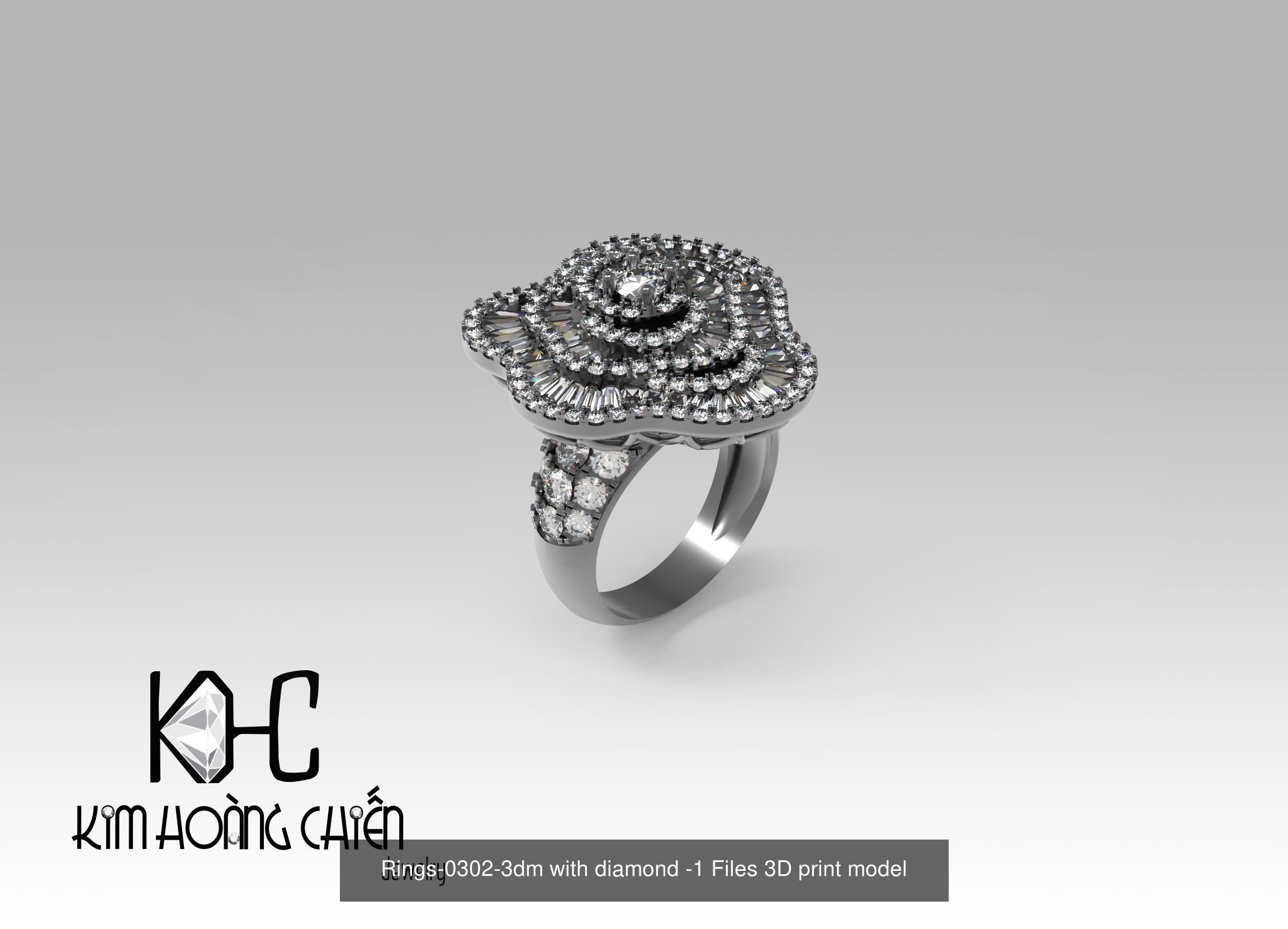 collection Rings-3dm with diamond -24 Files 3D print model  _4