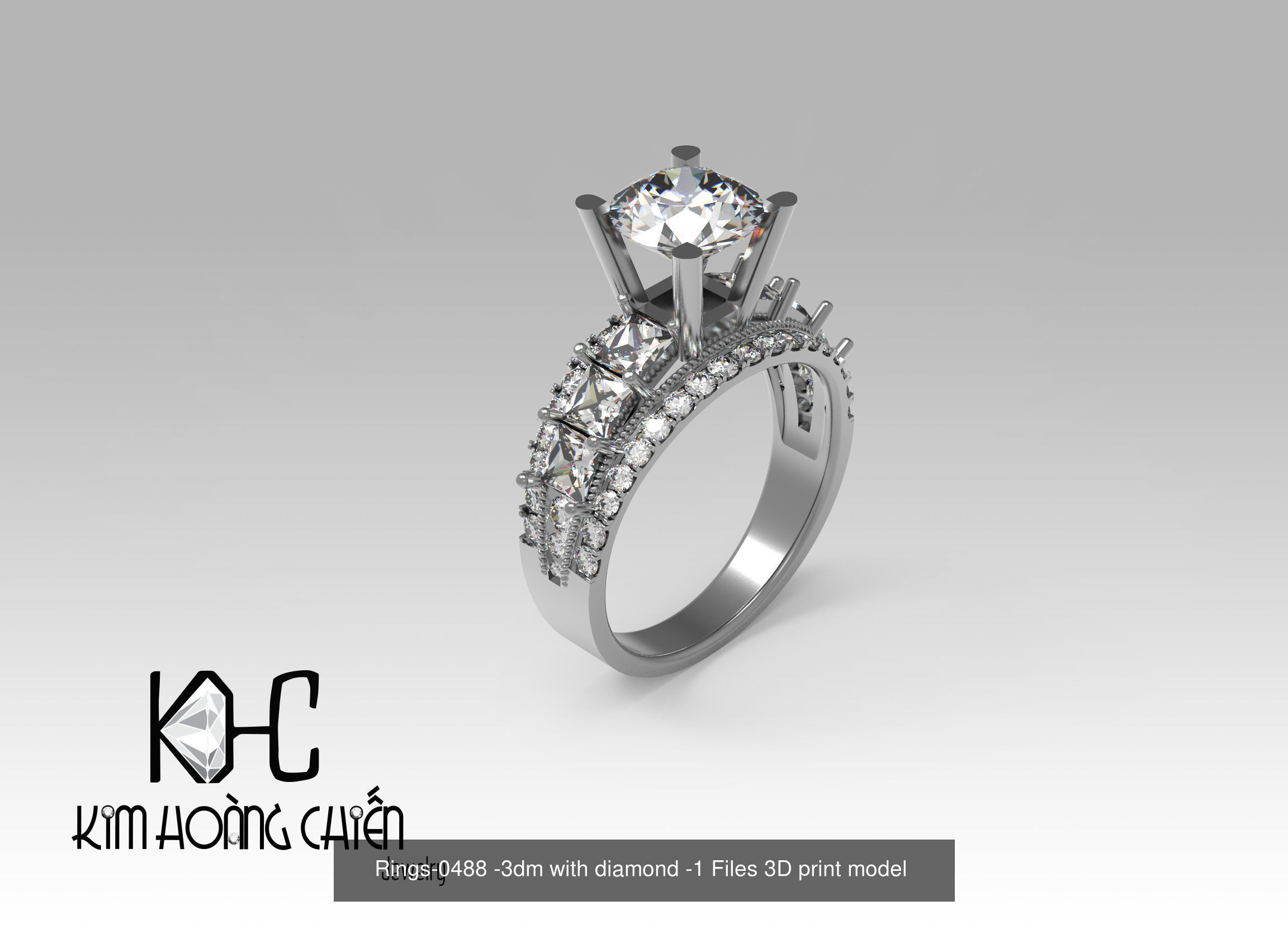 collection Rings-3dm with diamond -24 Files 3D print model  _8