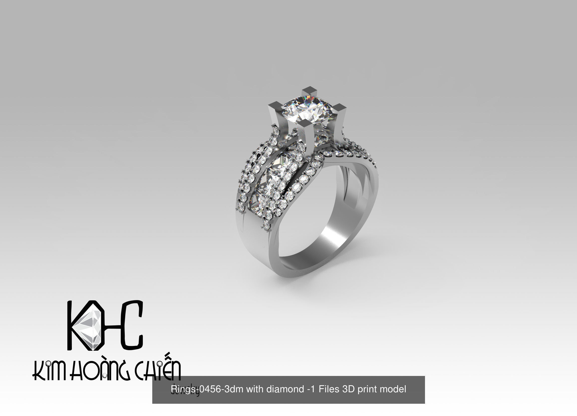 collection Rings-3dm with diamond -24 Files 3D print model  _6