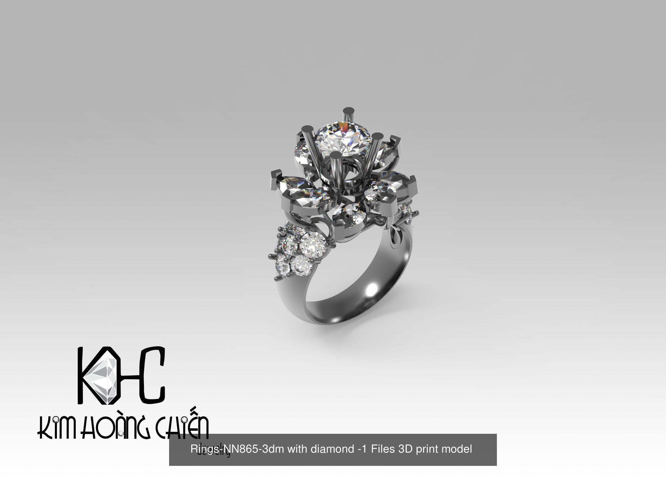 collection Rings-3dm with diamond -24 Files 3D print model  _19