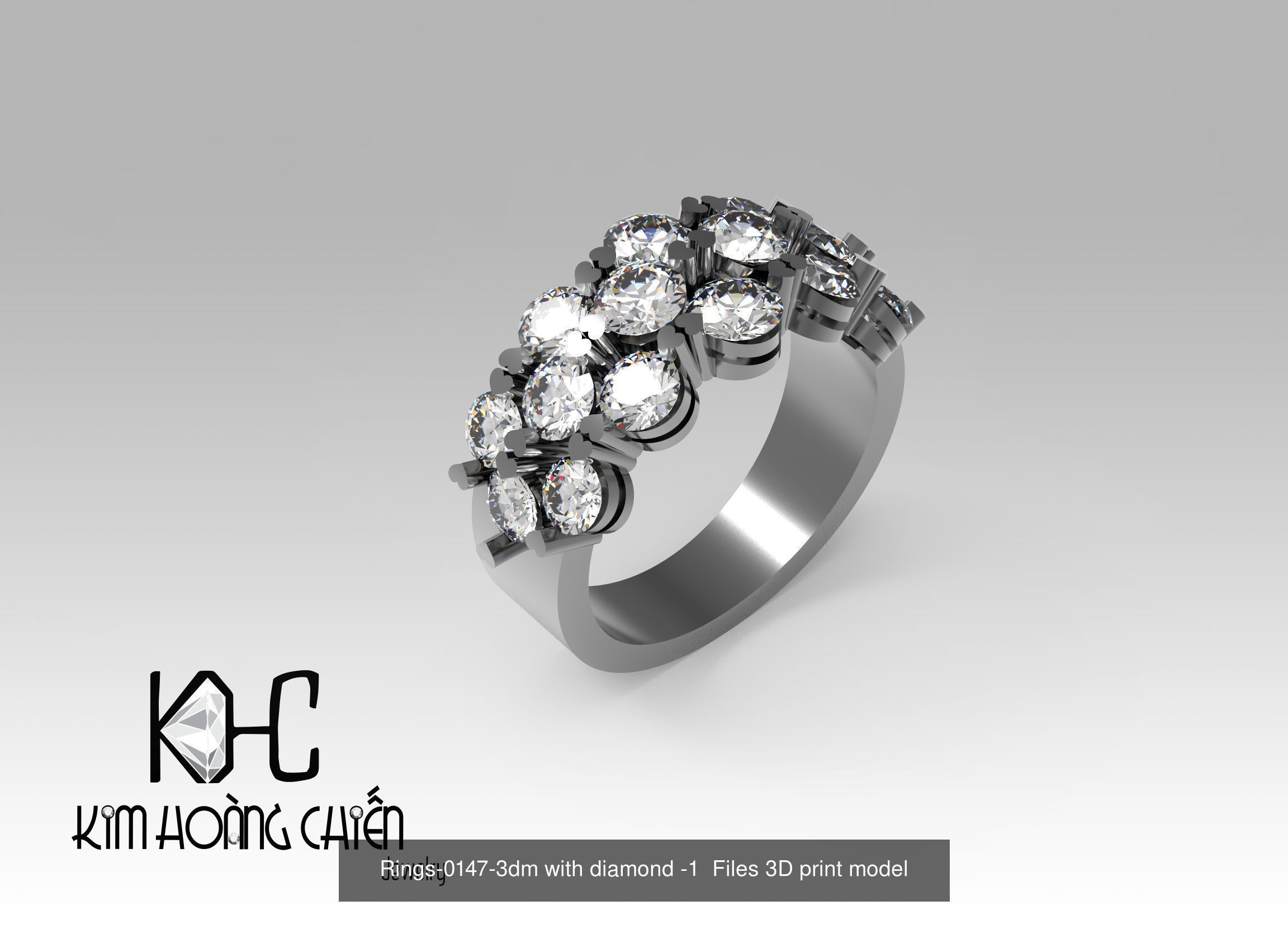 collection Rings-3dm with diamond -24 Files 3D print model  _3