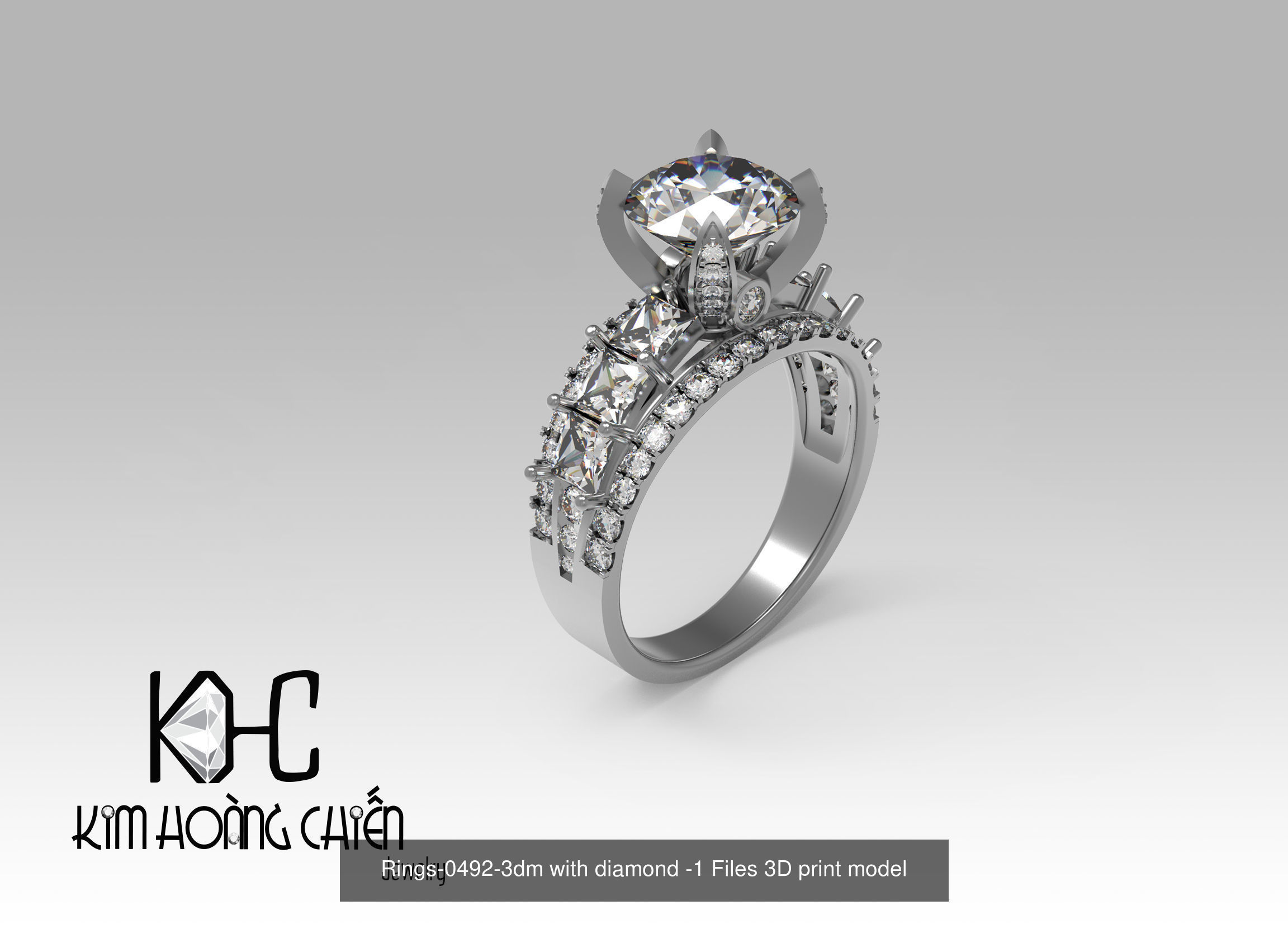 collection Rings-3dm with diamond -24 Files 3D print model  _11