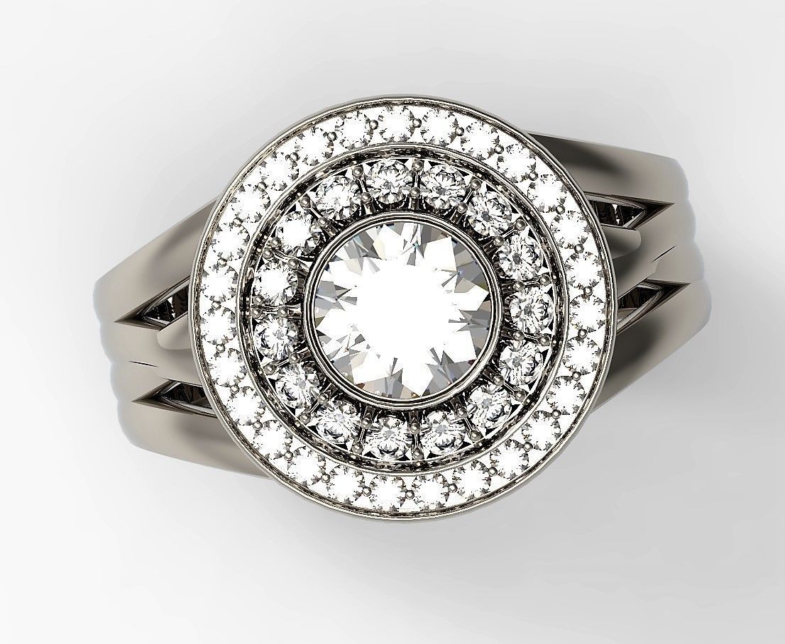 A set of two tourage brilliant rings 3D print model_14