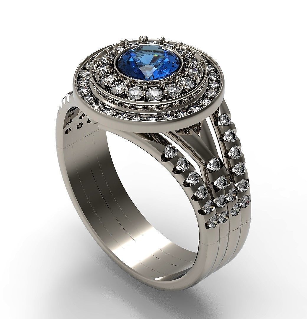 A set of two tourage brilliant rings 3D print model_4