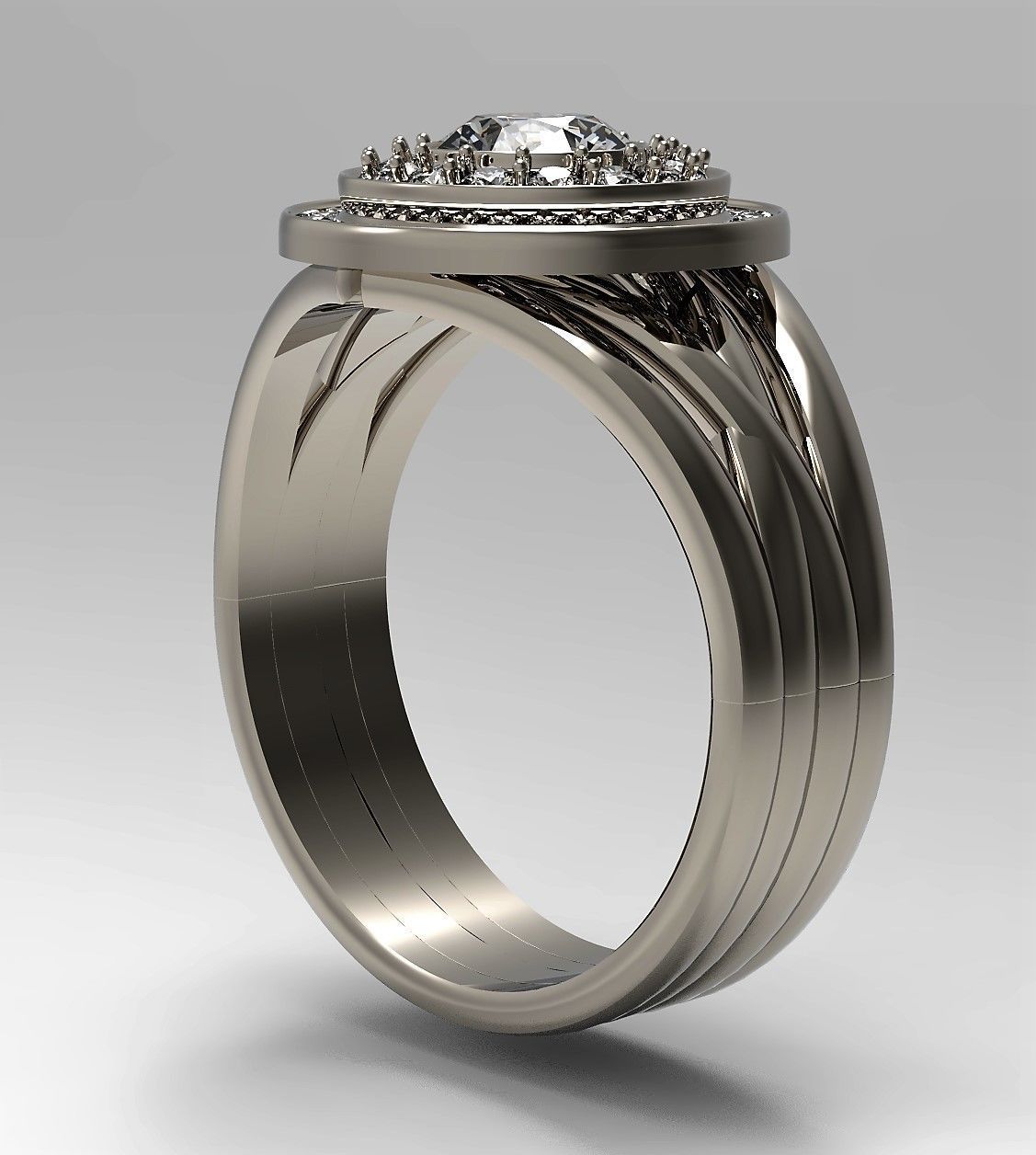 A set of two tourage brilliant rings 3D print model_12