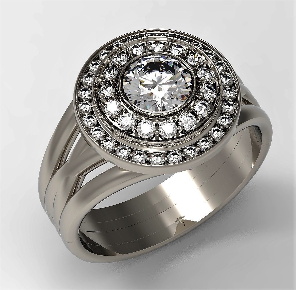 A set of two tourage brilliant rings 3D print model_8