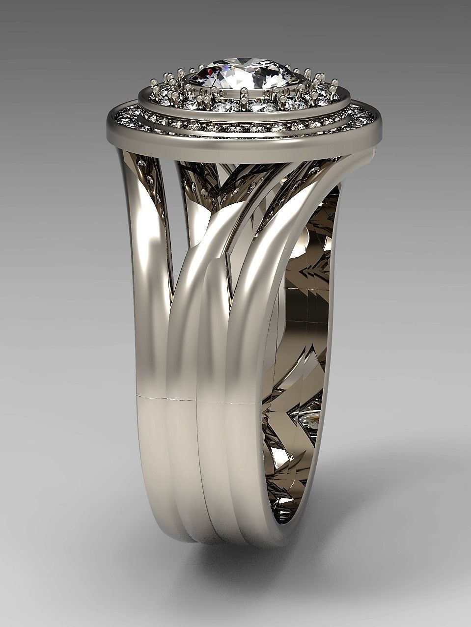 A set of two tourage brilliant rings 3D print model_10