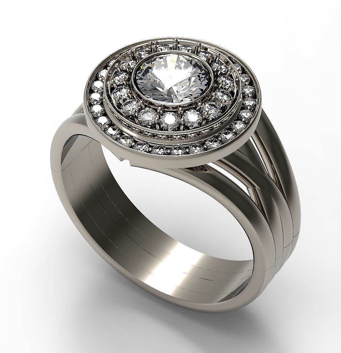 A set of two tourage brilliant rings 3D print model_13