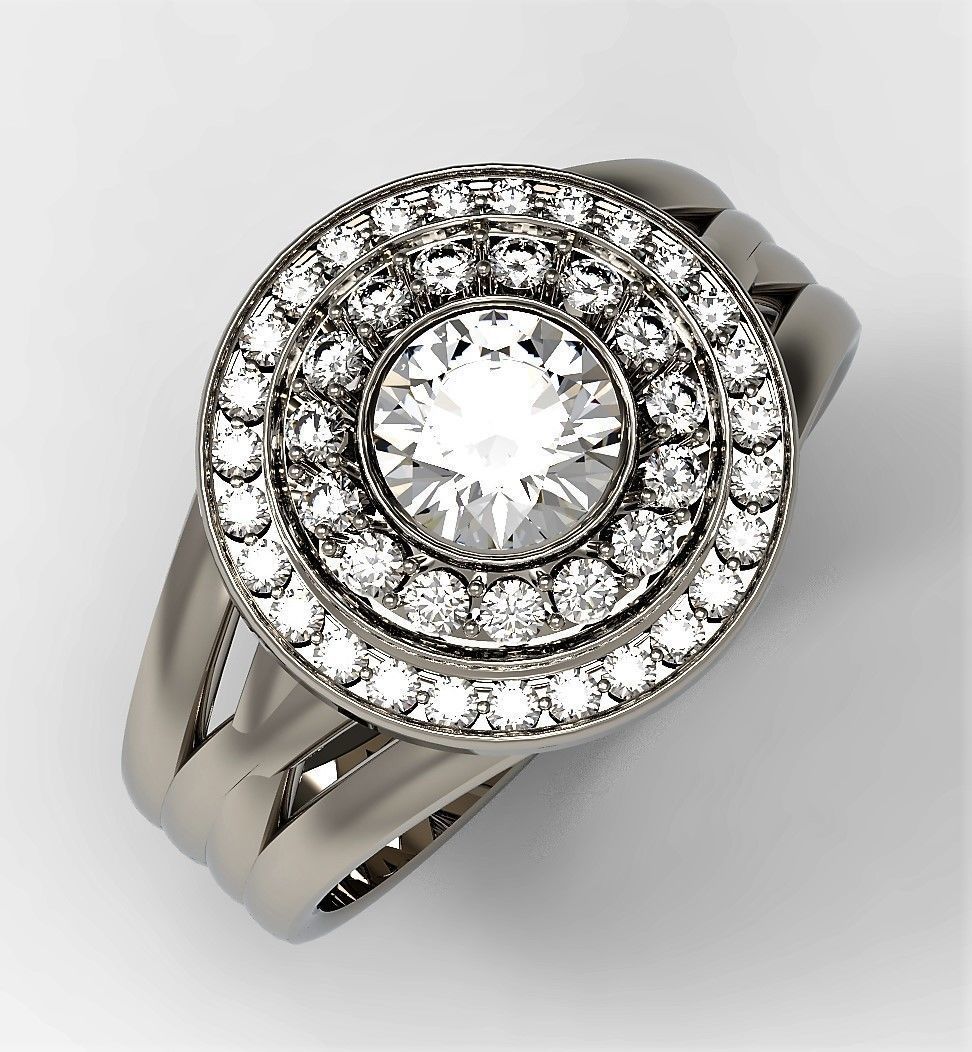 A set of two tourage brilliant rings 3D print model_15