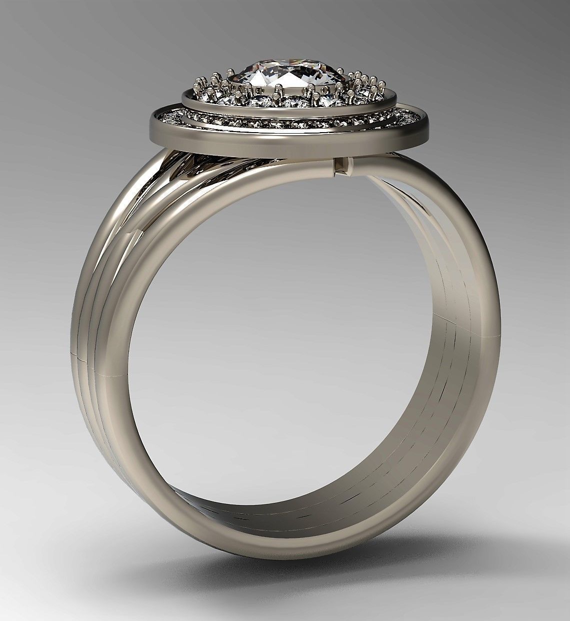 A set of two tourage brilliant rings 3D print model_9