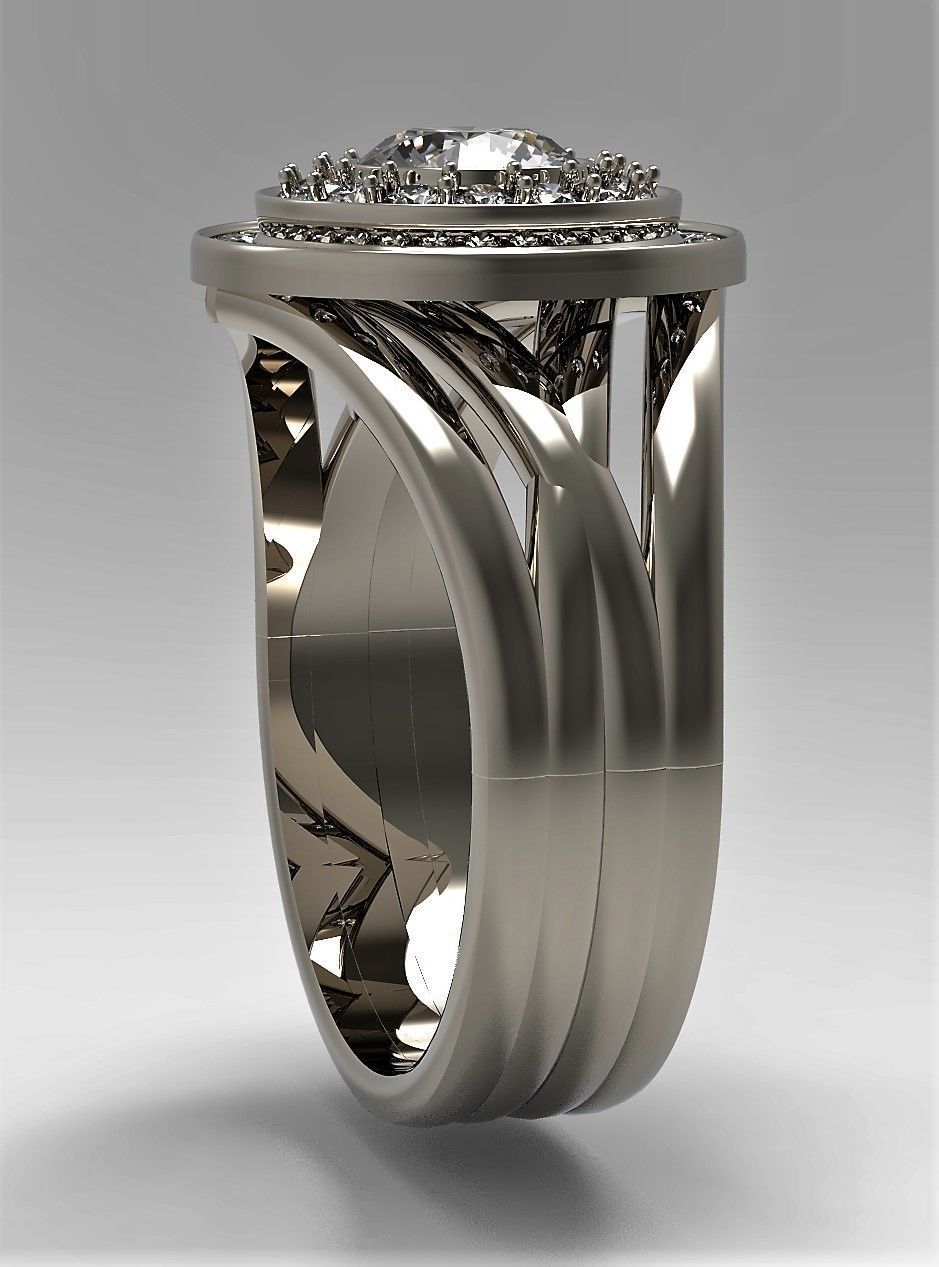 A set of two tourage brilliant rings 3D print model_11