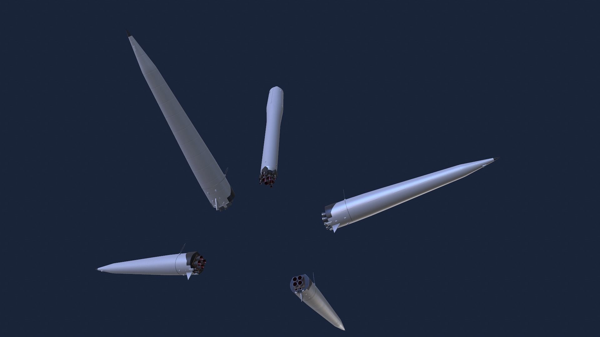 Sputnik Rocket and Sputnik Satellite Low-poly 3D model_8