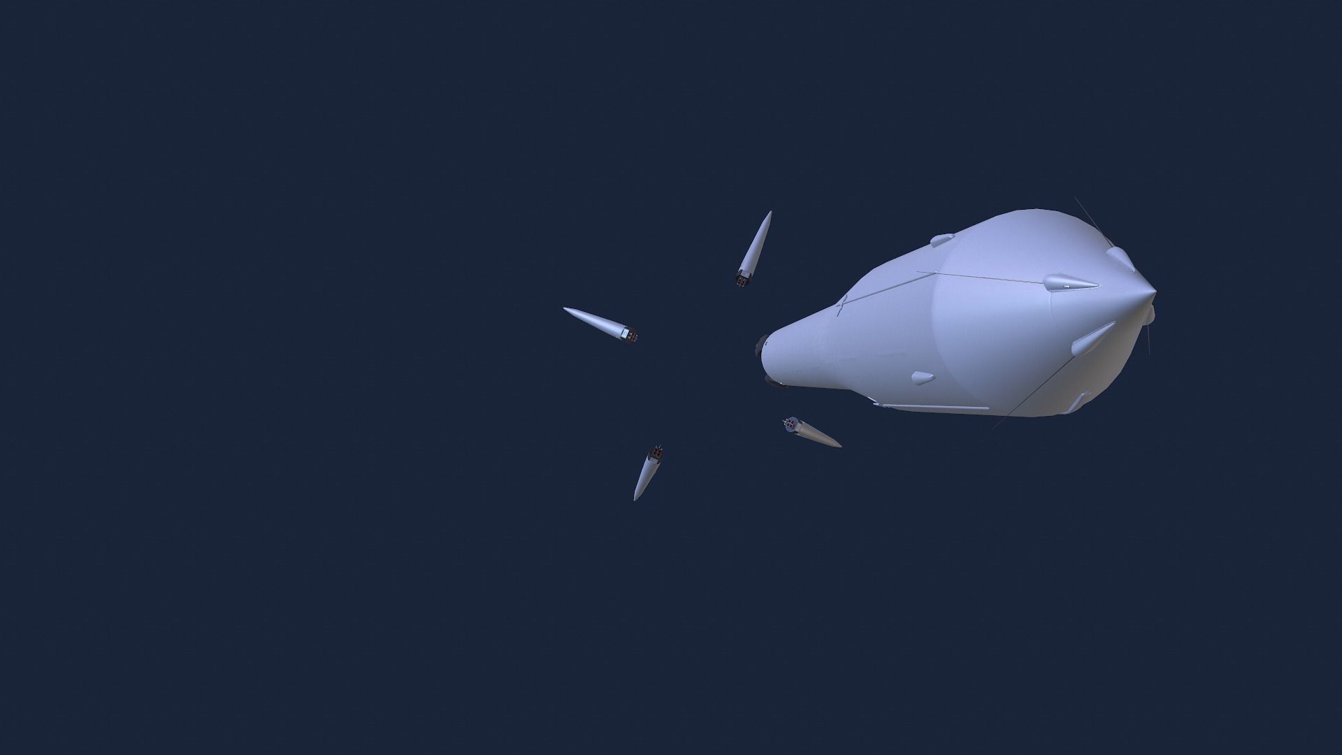 Sputnik Rocket and Sputnik Satellite Low-poly 3D model_14