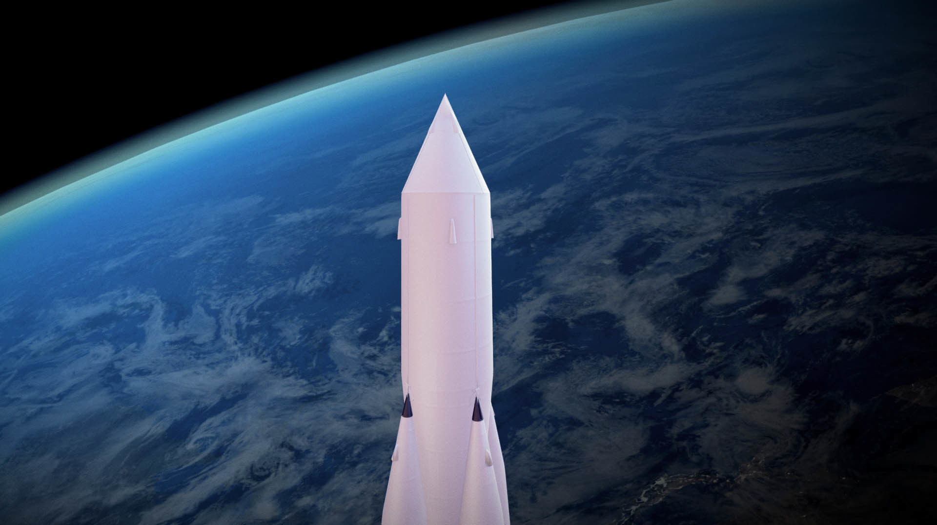 Sputnik Rocket and Sputnik Satellite Low-poly 3D model_24