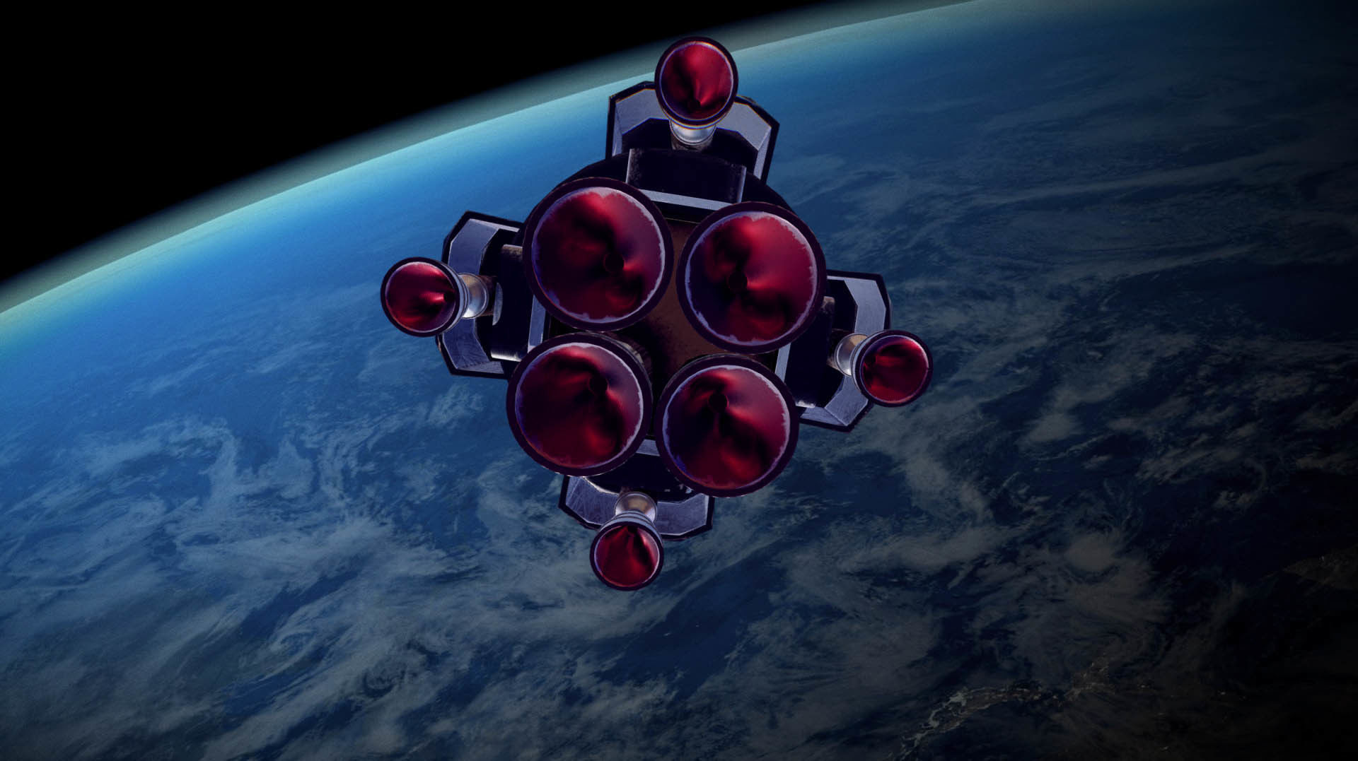 Sputnik Rocket and Sputnik Satellite Low-poly 3D model_32