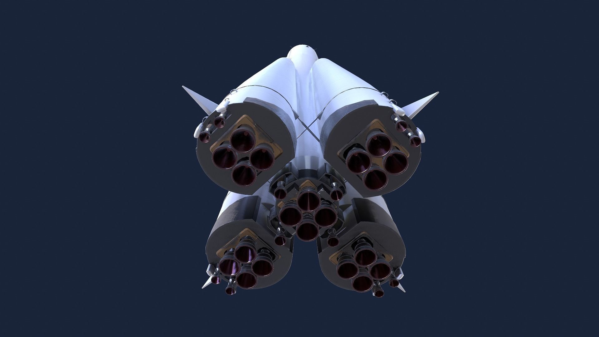 Sputnik Rocket and Sputnik Satellite Low-poly 3D model_19