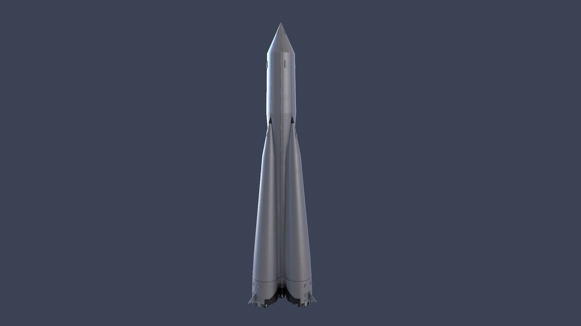 Sputnik Rocket and Sputnik Satellite Low-poly 3D model_15