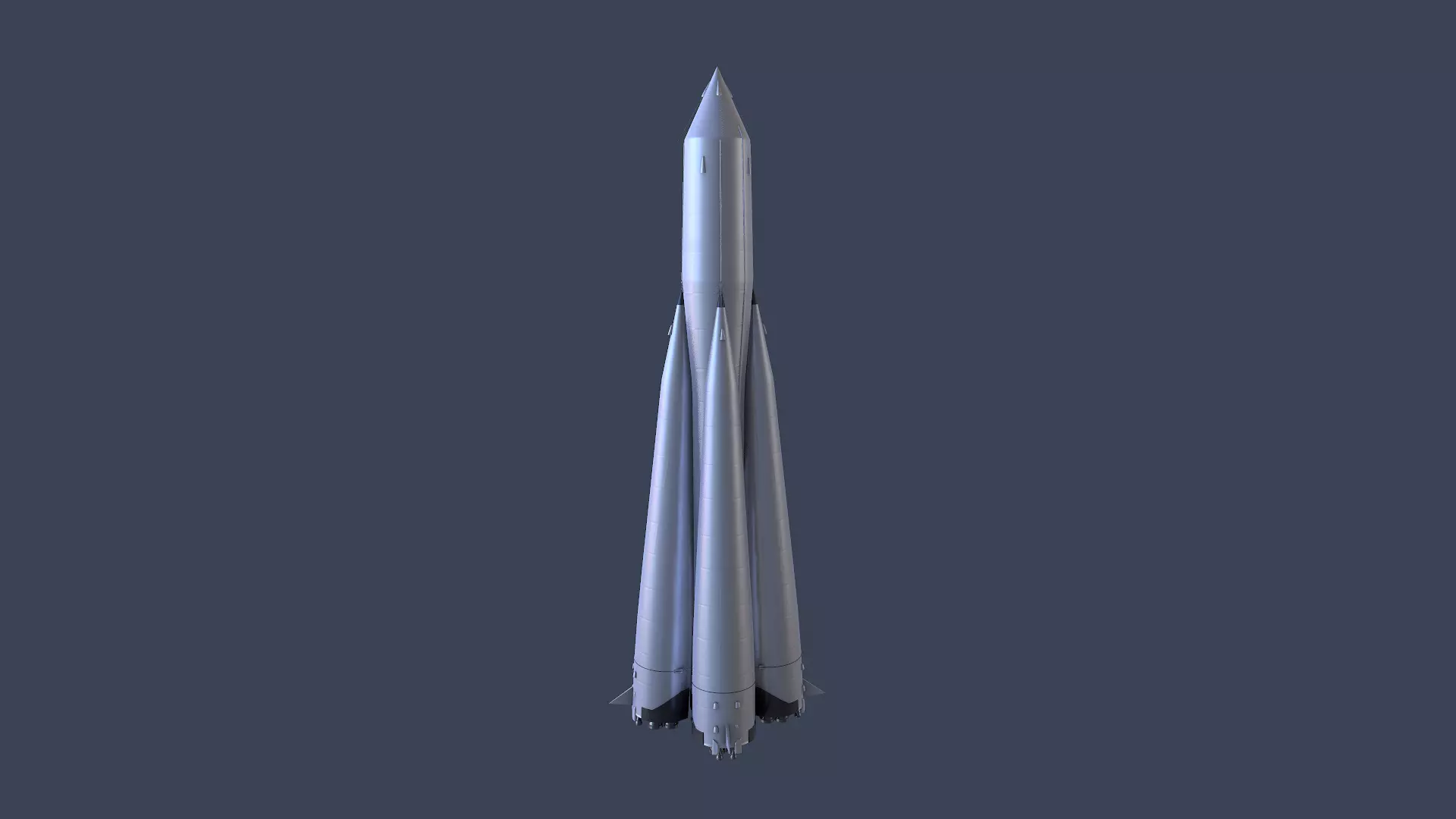 Sputnik Rocket and Sputnik Satellite Low-poly 3D model_0