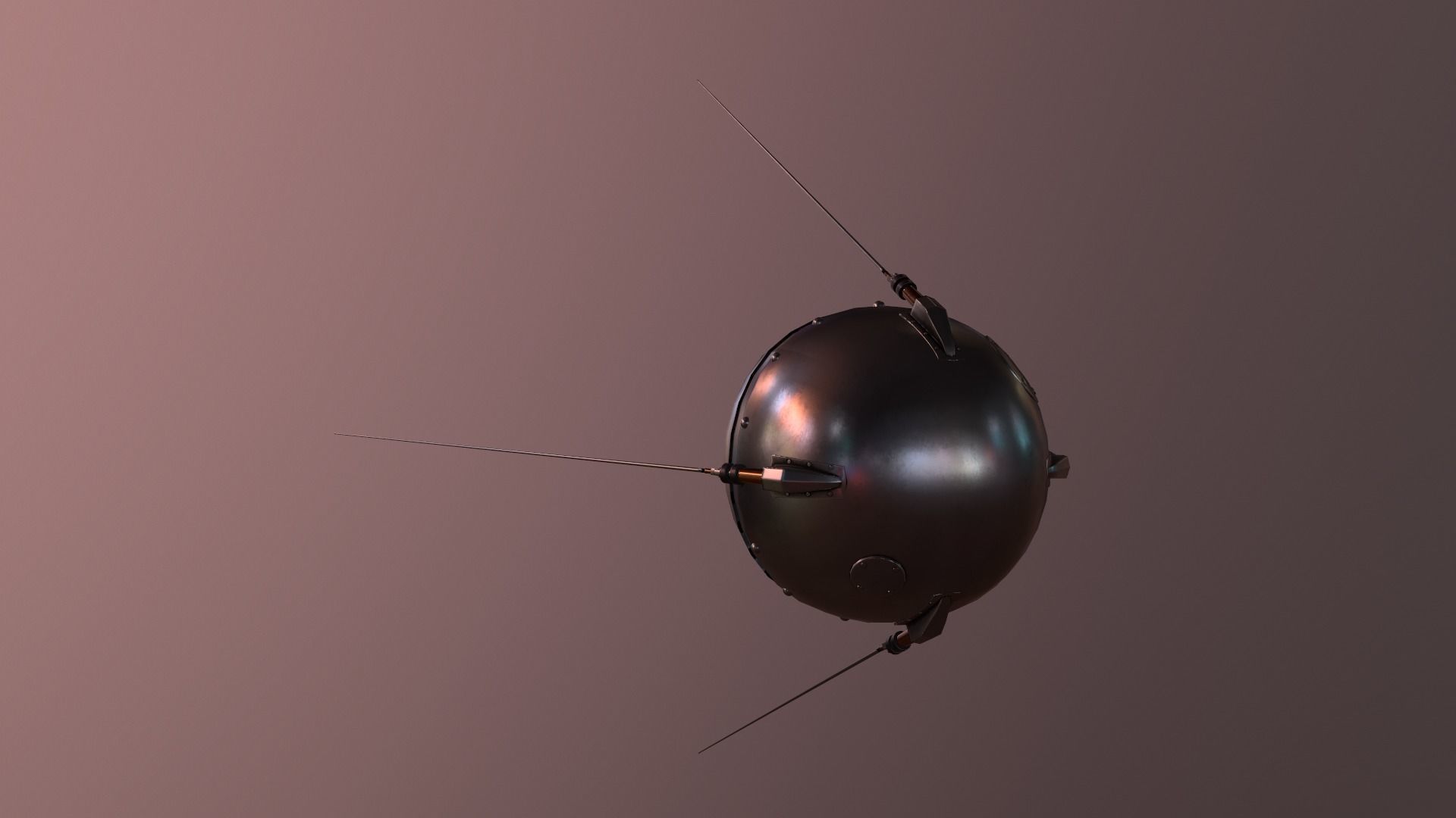 Sputnik Rocket and Sputnik Satellite Low-poly 3D model_37