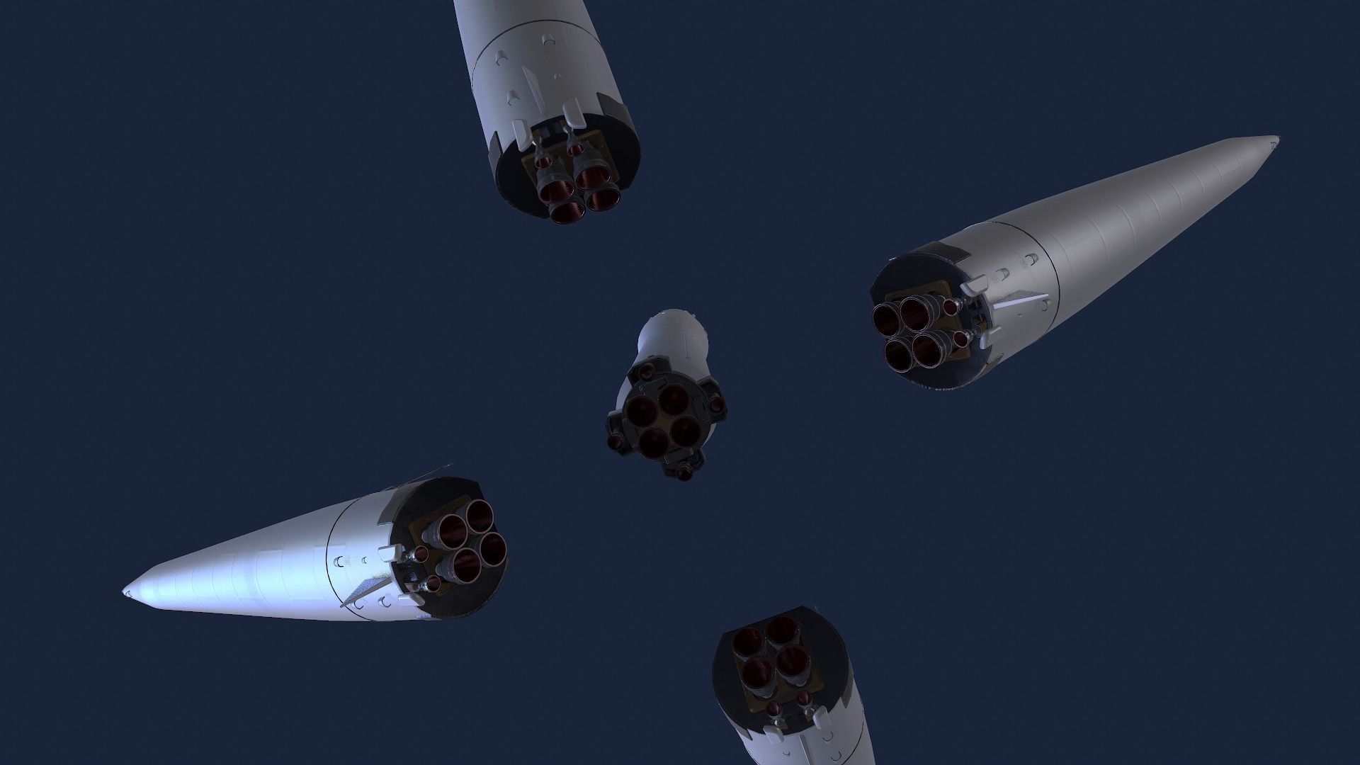 Sputnik Rocket and Sputnik Satellite Low-poly 3D model_13